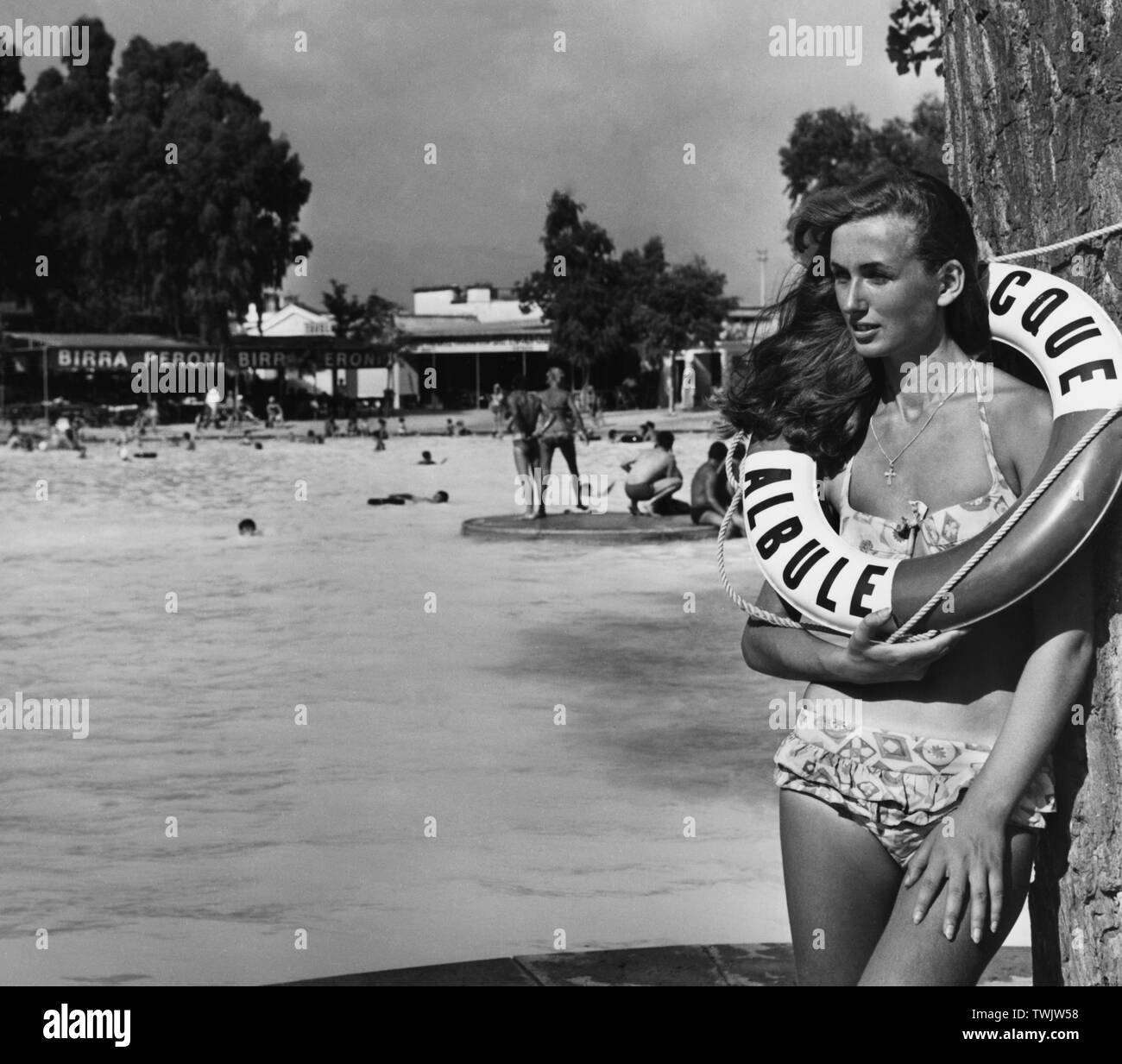 Italie, Latium, Bagni di Tivoli, la piscine à l'acque albule, 1968 Banque D'Images