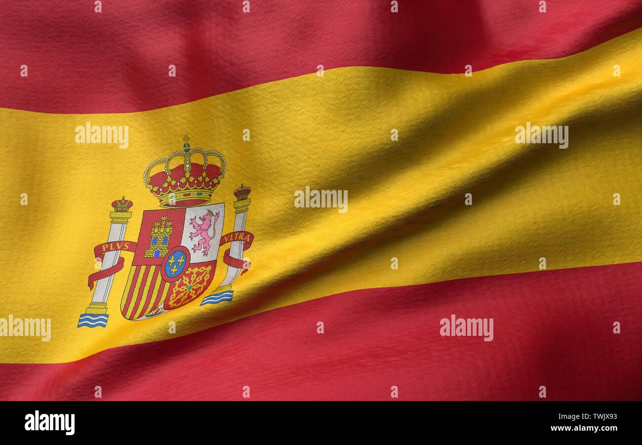3D Illustration de drapeau espagne Banque D'Images