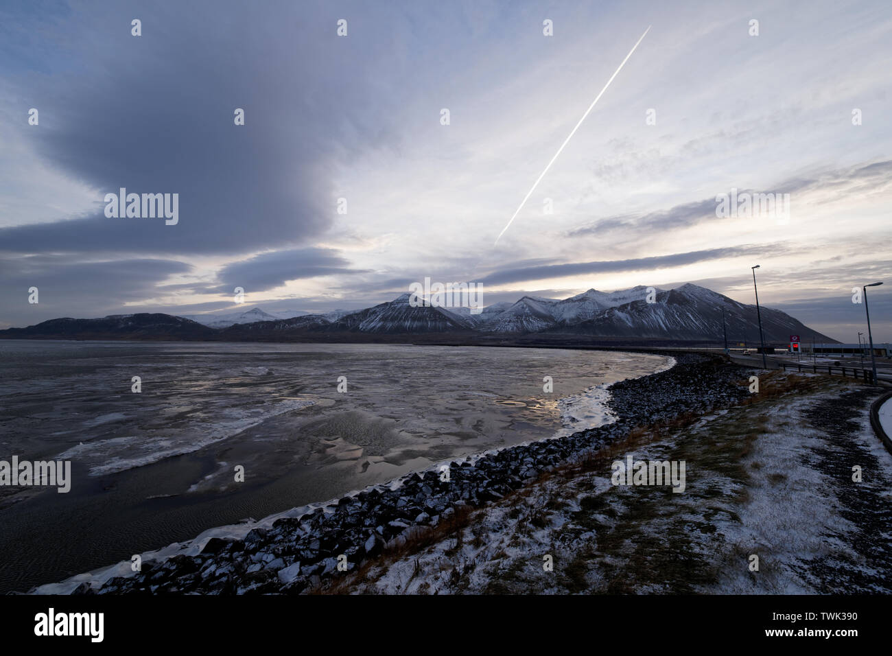 Paysages gelés et froid en Islande Banque D'Images