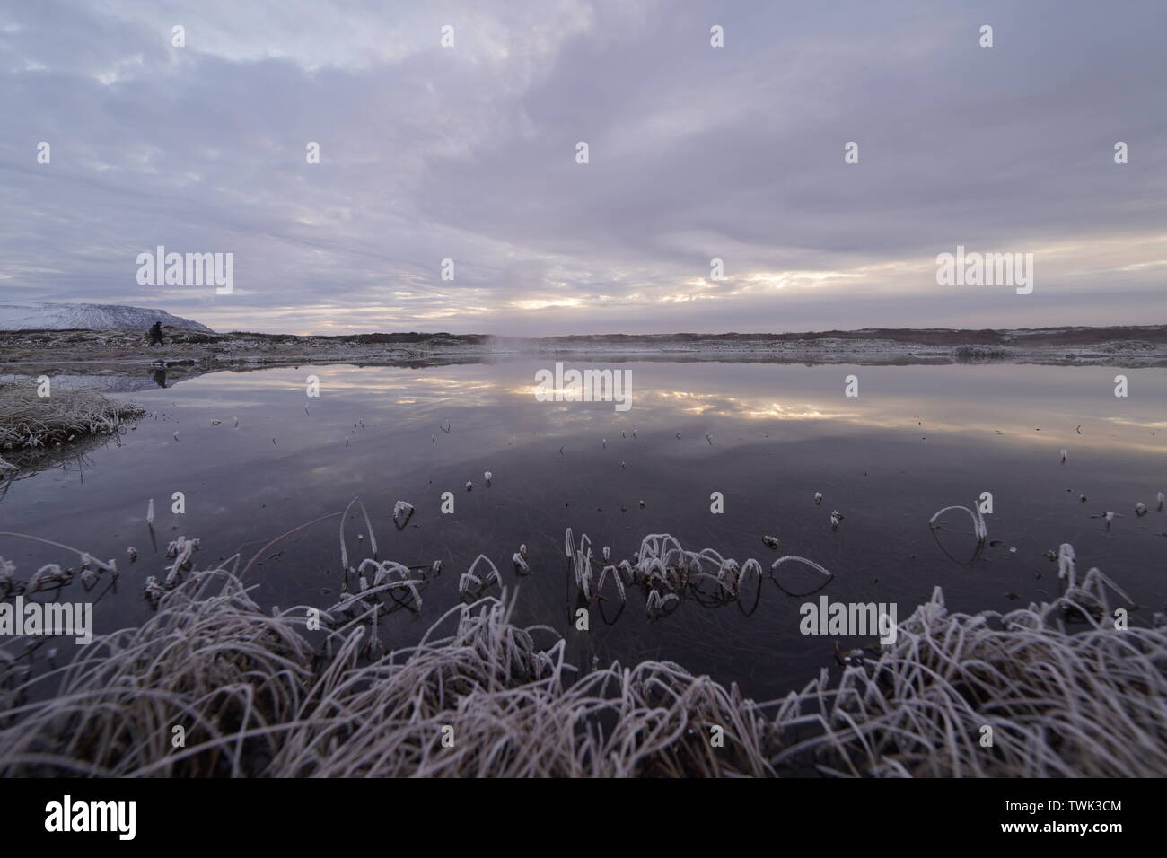 Paysages gelés et froid en Islande Banque D'Images