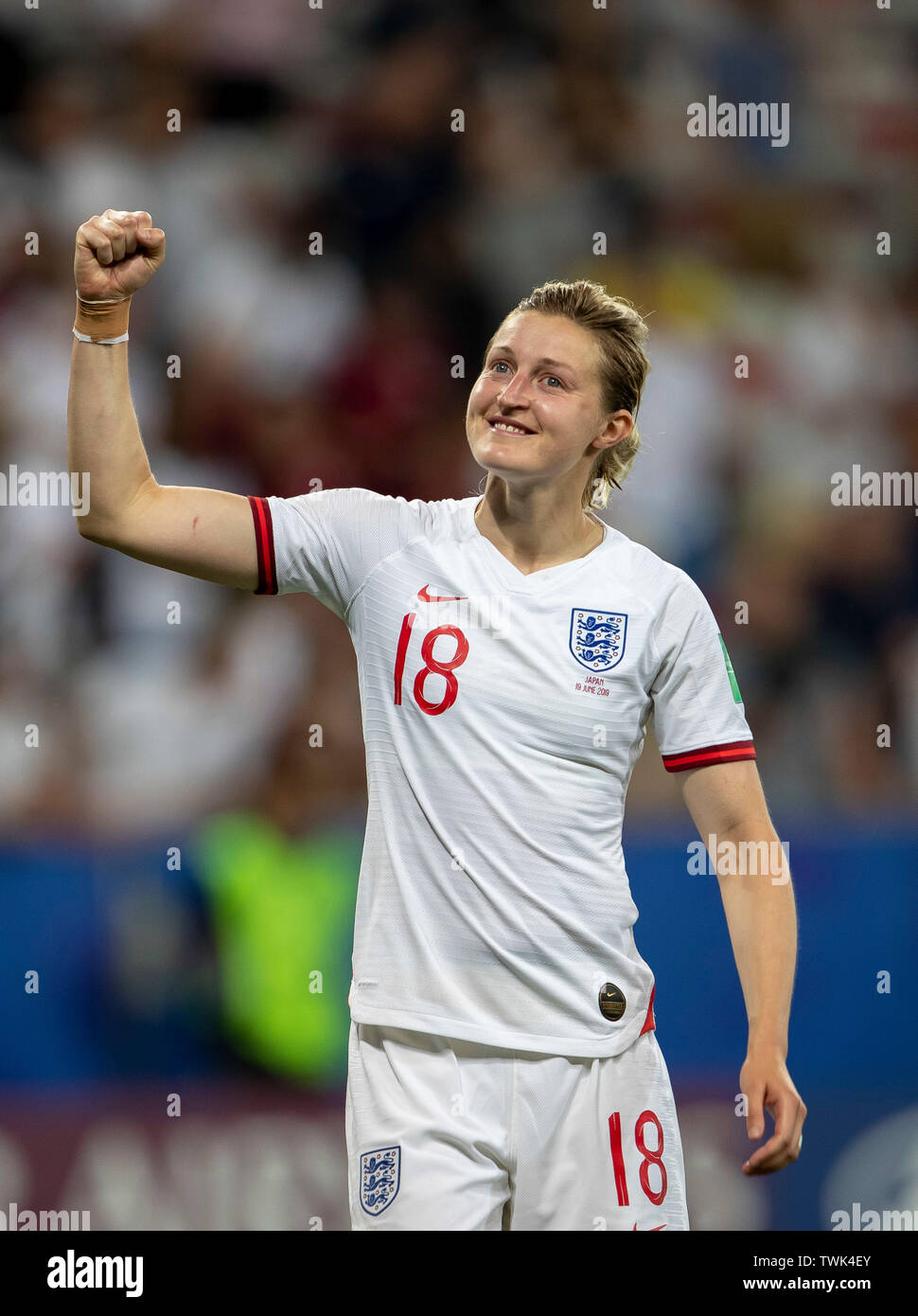 Nice, France. 19 Juin, 2019. France, Nice, stade de Nice, 19.06.2019, Football - Coupe du Monde féminine de la FIFA - Japon - France Libre : le joueur du match, Ellen White (Angleterre, #  18) | Le monde d'utilisation : dpa Crédit/Alamy Live News Banque D'Images