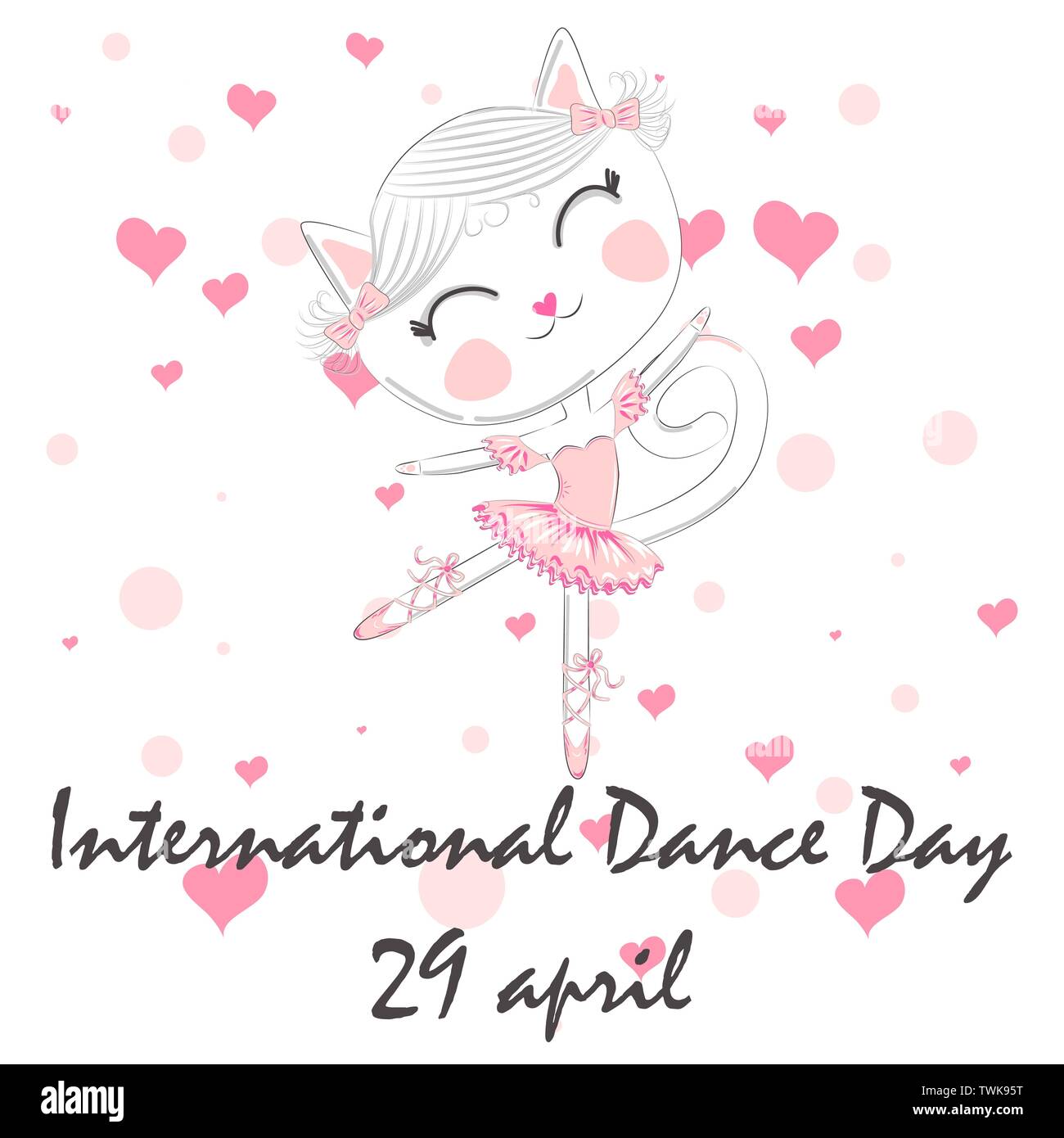 La Journée internationale de la danse. Le 29 avril. Modèle de design, bannière, flyer, invitation, brochure, une affiche ou d'une carte de vœux Illustration de Vecteur