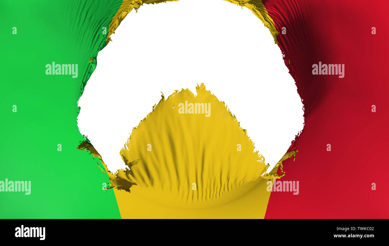 Gros trou dans le Mali d'un drapeau Banque D'Images
