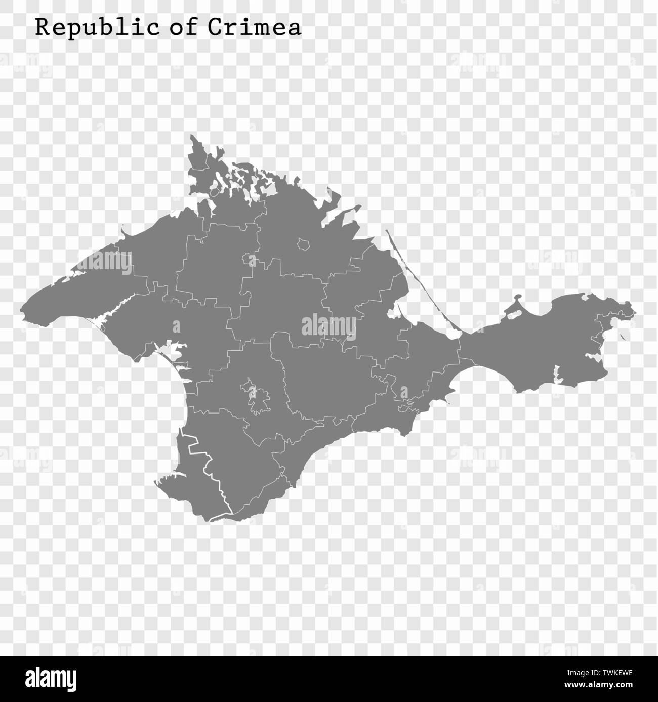 Carte de haute qualité de la Crimée est une région de la Russie avec ...