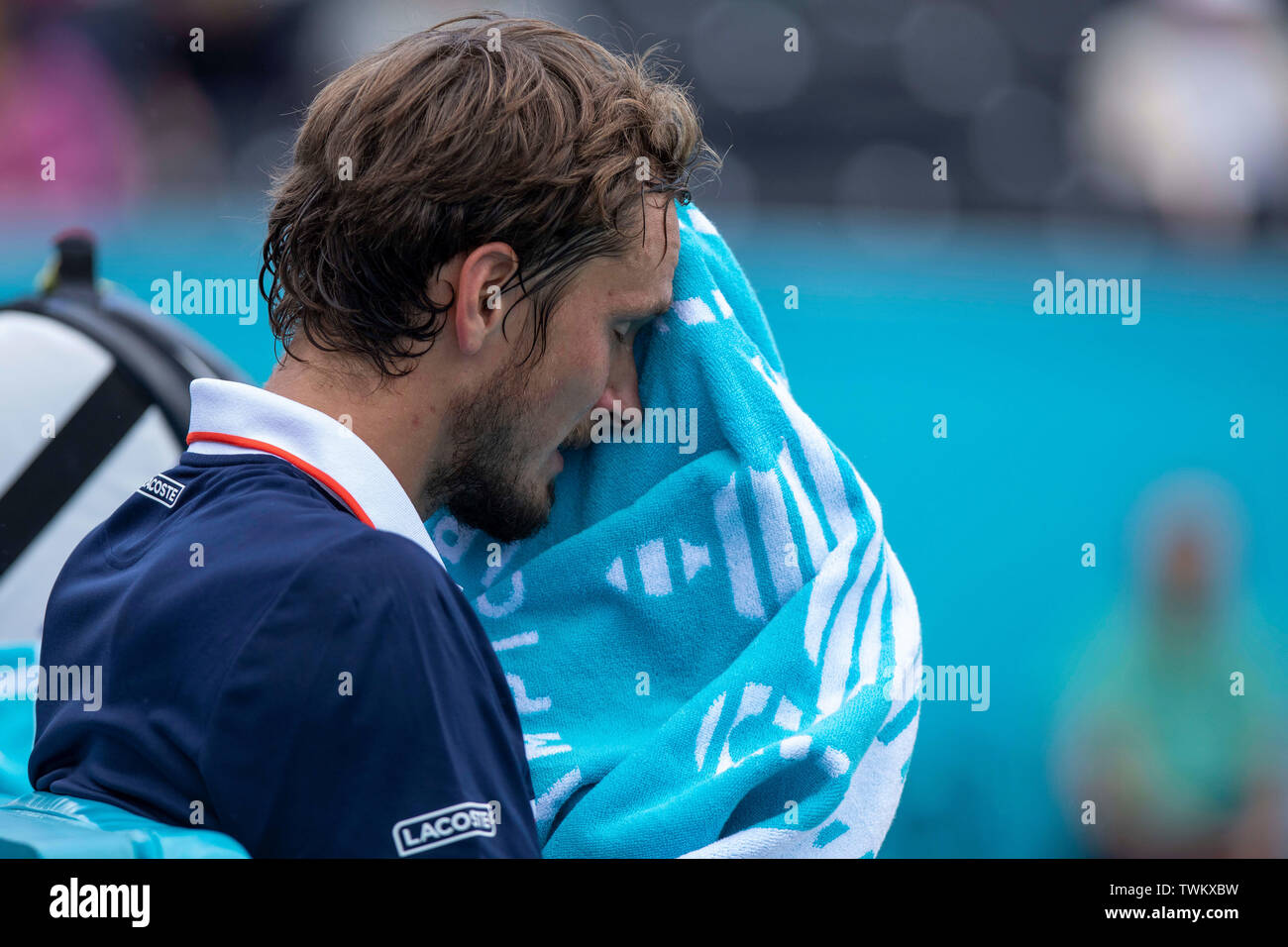 Queen Club, London, UK. 21 Juin, 2019. Le tournoi de tennis ATP Fever-Tree ; Daniil Medvedev (RUS) , Off pendant la pause contre Diego Schwartzman (ARG) : Action de Crédit Plus Sport/Alamy Live News Banque D'Images