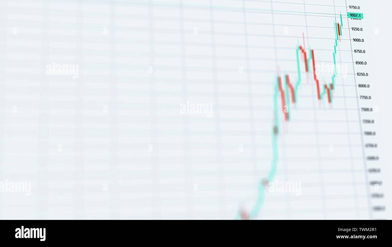 Crypto Bitcoin asset augmentation du prix à 9000 dollars dans une tendance haussière Banque D'Images