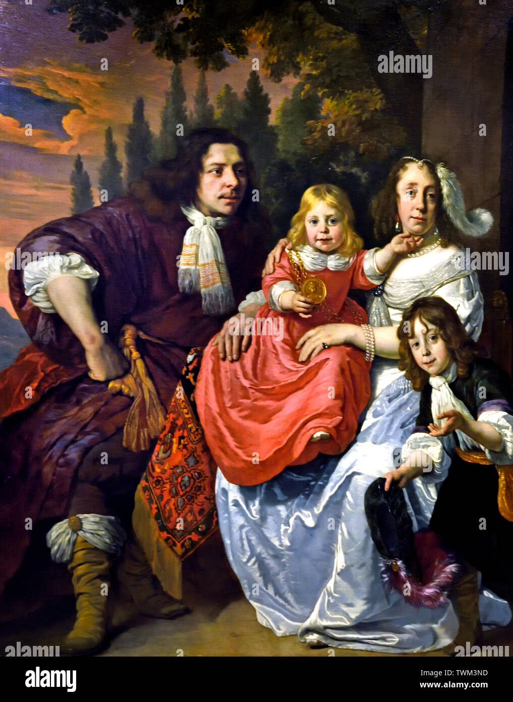 La famille Reepmaker d'Amsterdam 1669 par Bartholomeus van der HELST 1613 - 1670, le néerlandais aux Pays-Bas. Banque D'Images