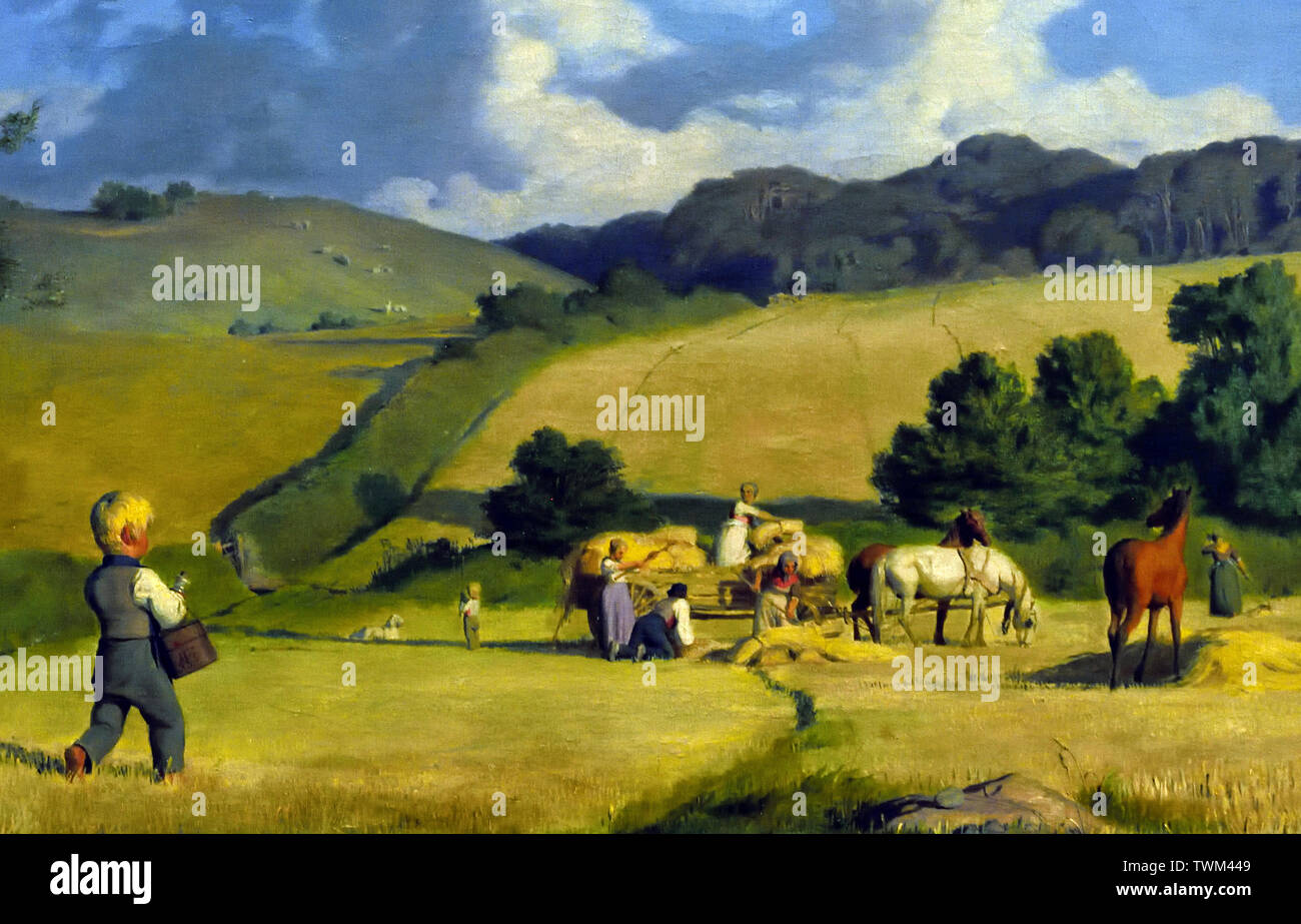 En scène de récolte (Nouvelle-Zélande) Holmstrup Lorenz FRØLICH 1845 1820 - 1908 Danemark danois Banque D'Images