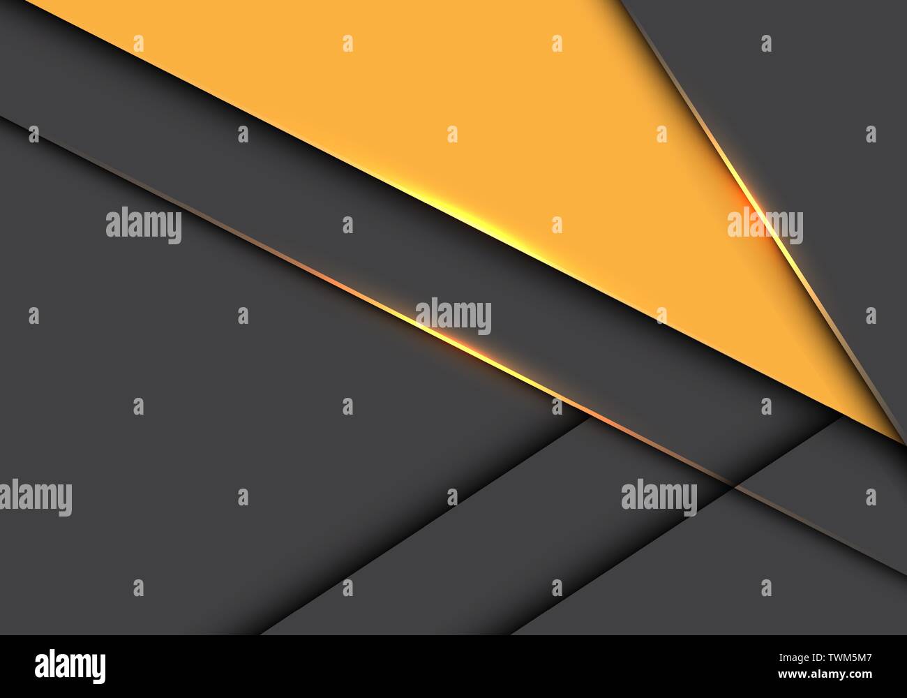 Résumé triangle jaune sur le chevauchement gris métallique moderne design futuristic background vector illustration. Illustration de Vecteur
