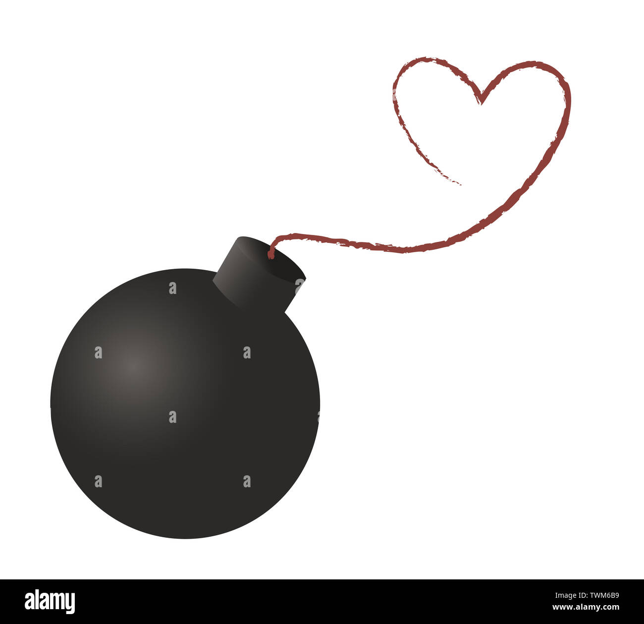 Icône de cœur bombe , bombe prête à exploser , icône attaque cardiaque Banque D'Images