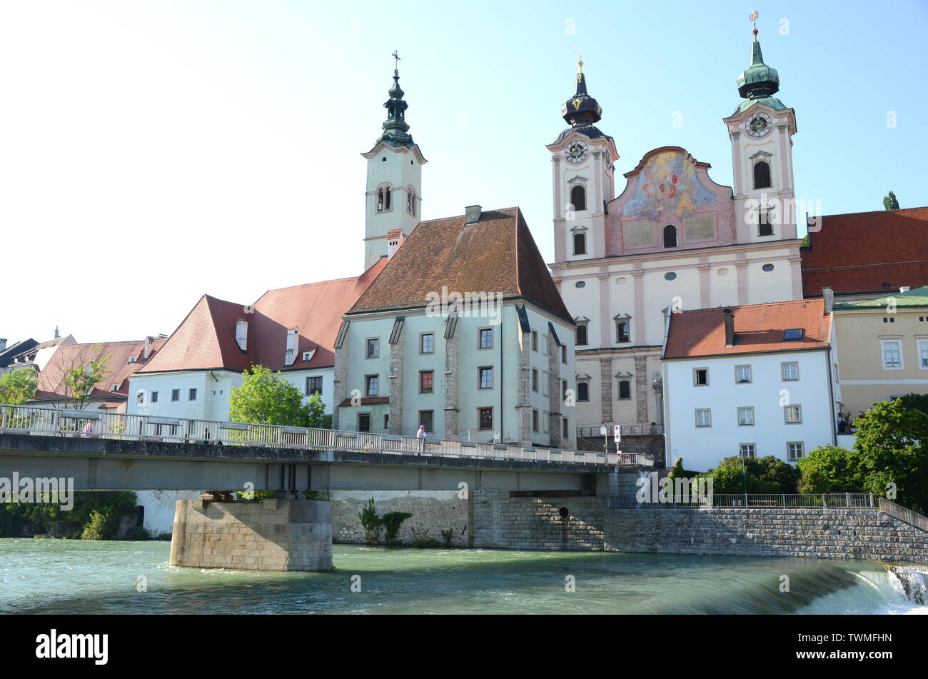 Steyrdorf dans le centre historique de la ville de Steyr, Autriche Banque D'Images