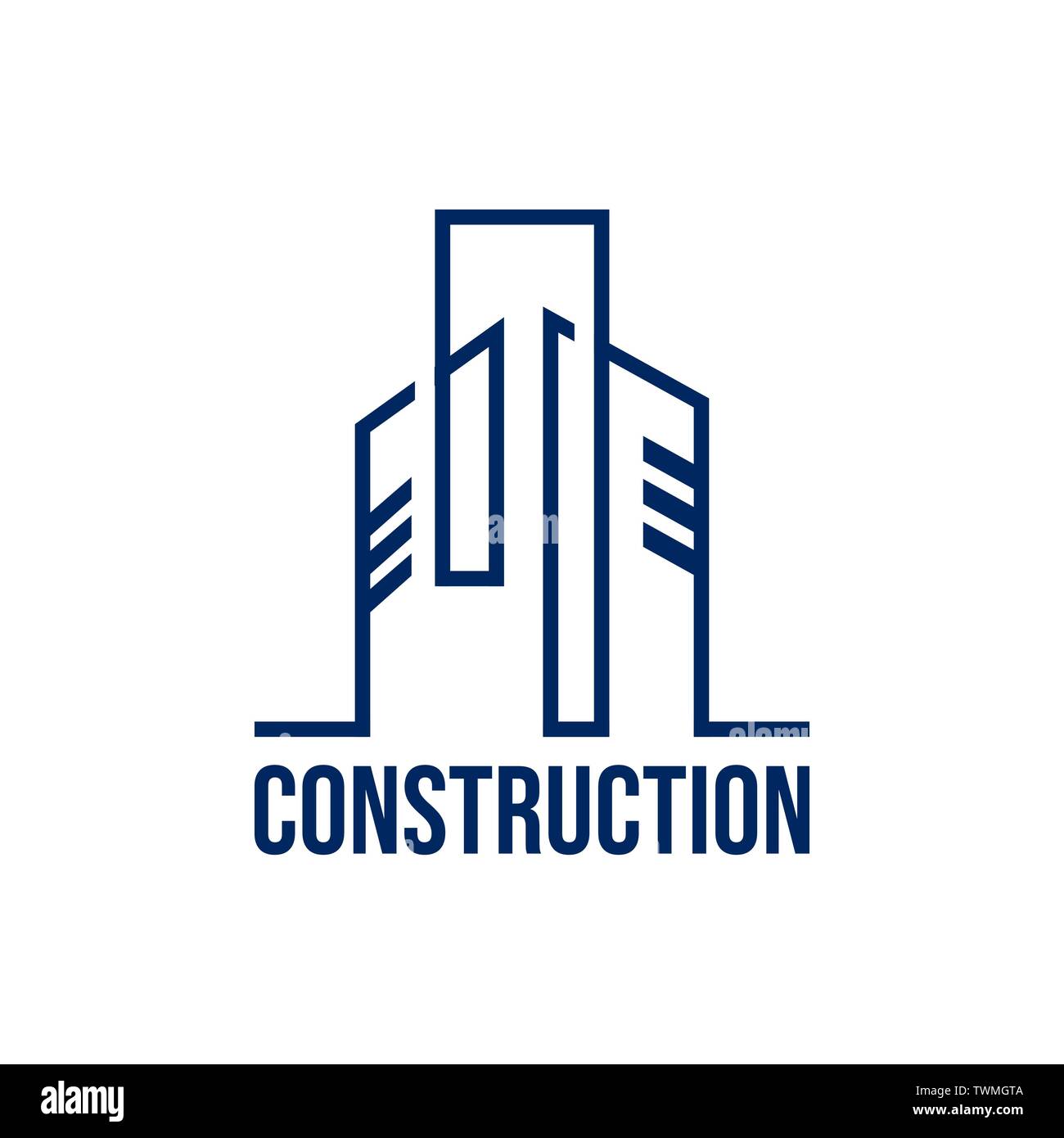 Aperçu de l'entreprise de construction construction immobilier vecteur conception logo Illustration de Vecteur