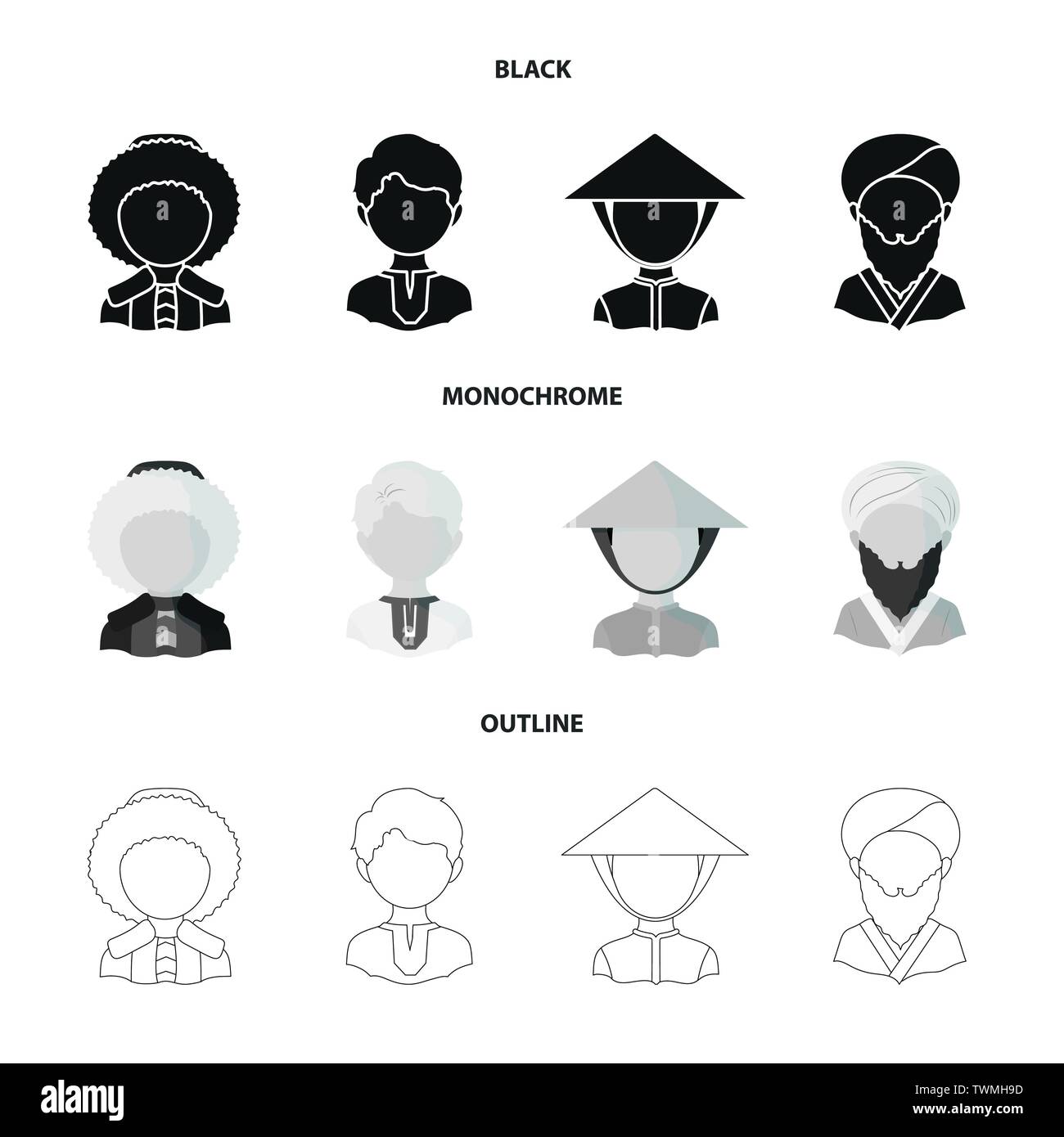 Objet isolé de l'imitateur et l'icône de résident. Ensemble d'imitateur et symbole de la culture web. Illustration de Vecteur