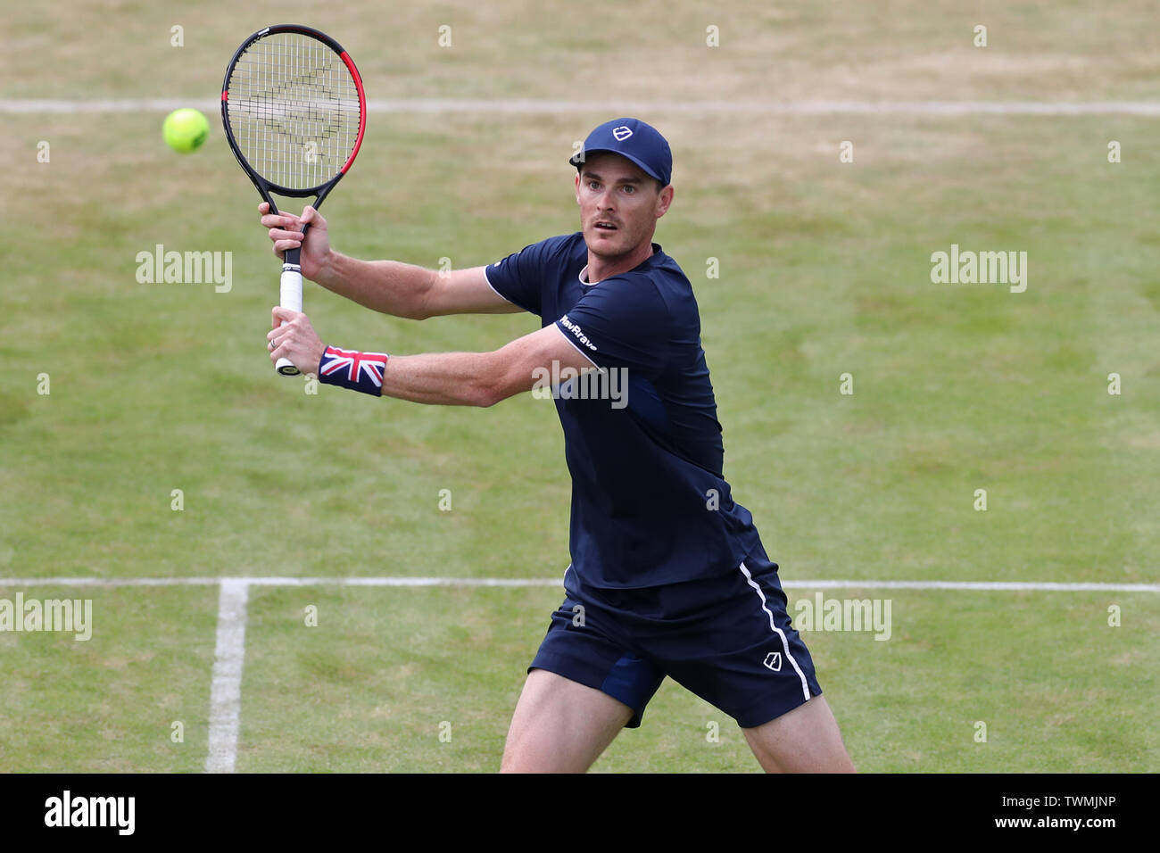 Londres, Royaume-Uni. 21 juin 2019. Jamie Murray (GBR) à la valeur au cours de la Fever Tree Tennis Championships au Queen's Club, West Kensington le vendredi 21 juin 2019. (Crédit : Jon Bromley | MI News) Credit : MI News & Sport /Alamy Live News Banque D'Images