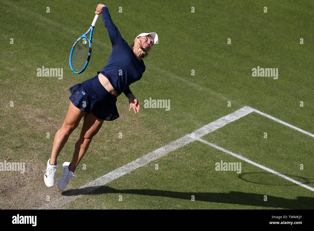 Birmingham, UK. 21 Juin, 2019. Yulia Putintseva du kazakh au cours de son quart de finale contre Julia Goerges d'Allemagne. Nature Valley Classic 2019, International Women's tennis, jour 5 à l'Edgbaston Priory Club à Birmingham, en Angleterre, le vendredi 21 juin 2019. Editorial uniquement. Photos par Andrew Verger, verger Crédit : Andrew la photographie de sport/Alamy Live News Banque D'Images