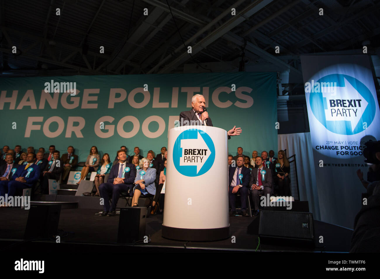 Brexit Partie rallye avec Nigel Farage et Brexit Partie candidats de partout au pays dans les élections européennes, Olympia, Londres comprend : Václav Klaus Où : London, Royaume-Uni Quand : 21 mai 2019 Credit : Wheatley/WENN Banque D'Images