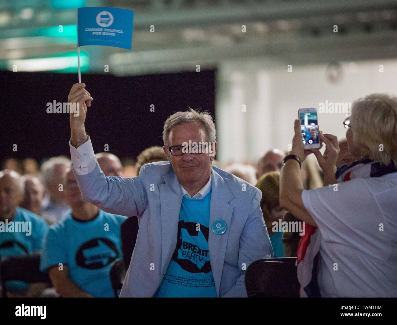 Brexit Partie rallye avec Nigel Farage et Brexit Partie candidats de partout au pays dans les élections européennes, Olympia, Londres : l'atmosphère, d'où la vue : London, Royaume-Uni Quand : 21 mai 2019 Credit : Wheatley/WENN Banque D'Images