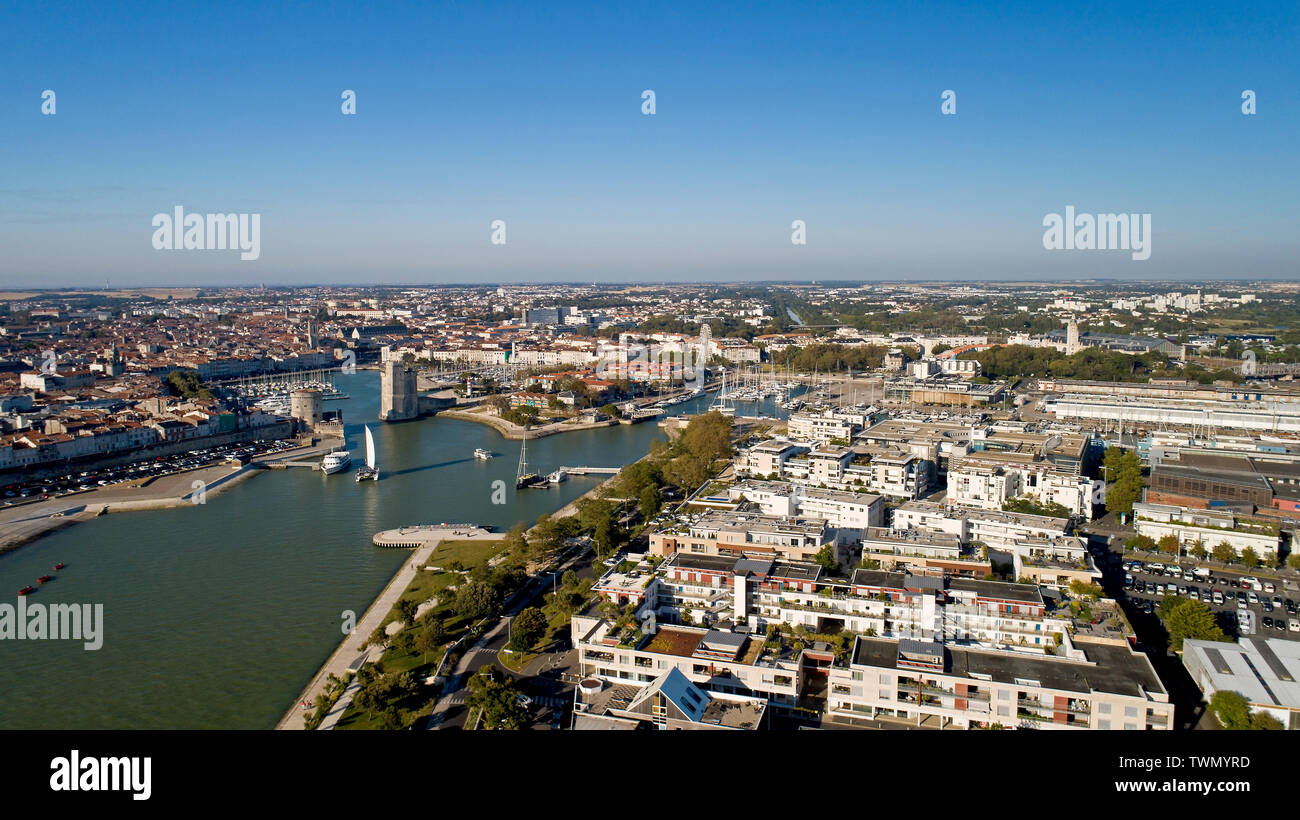 Photographie aérienne de la ville de La Rochelle en Charente Maritime Banque D'Images