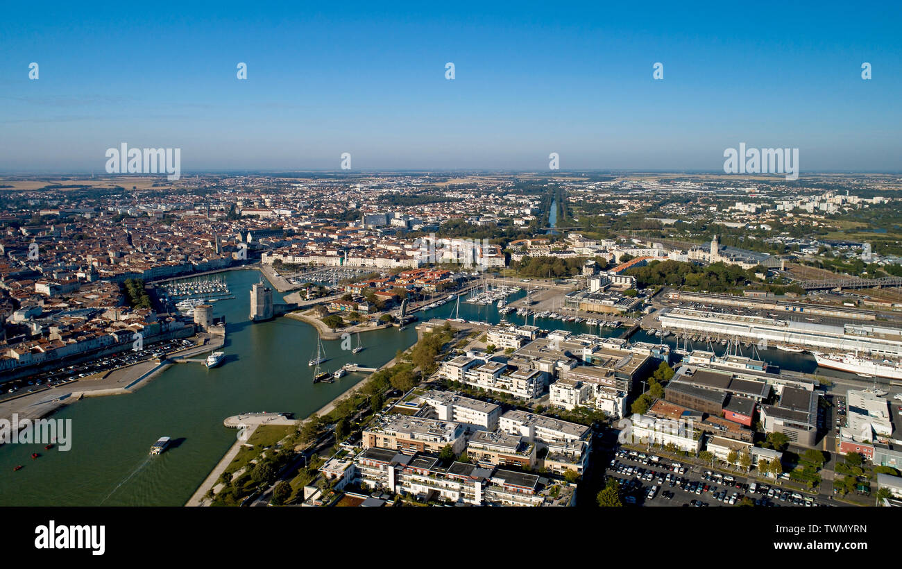 Photographie aérienne de la ville de La Rochelle en Charente Maritime Banque D'Images