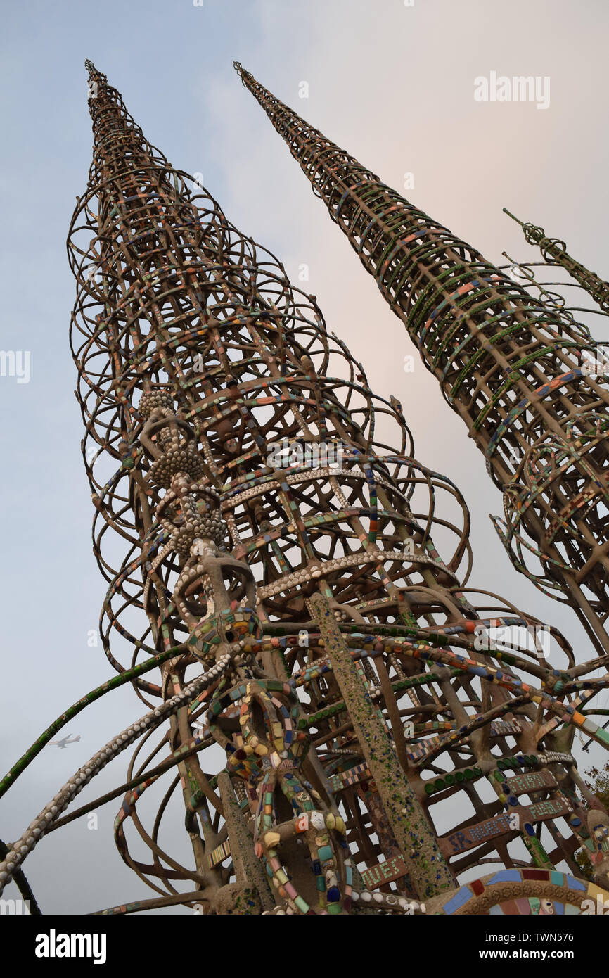 Watts Towers, Watts Los Angeles California United States Banque D'Images