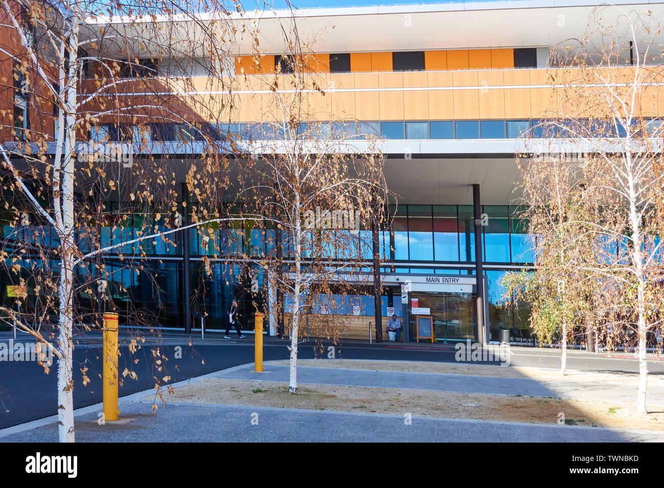 Entrée principale de l'hôpital de Tamworth , Hunter District, NSW Australie. Banque D'Images