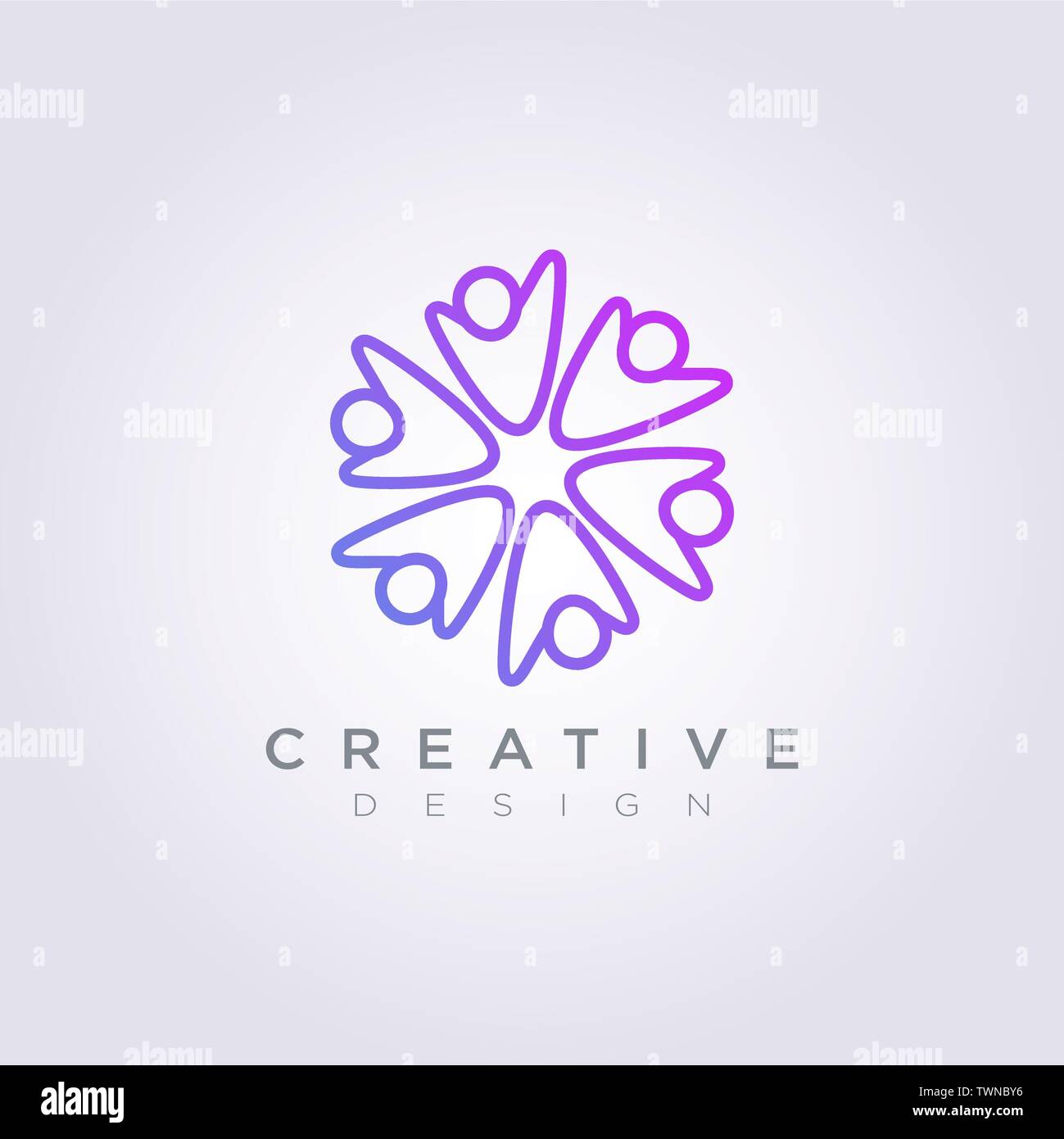 Les gens Cercle Design Illustration vectorielle Logo Symbole Clipart Modèle. Illustration de Vecteur