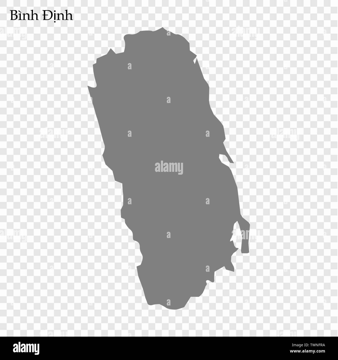 Carte de haute qualité Le Binh Dinh est une province du Vietnam Illustration de Vecteur