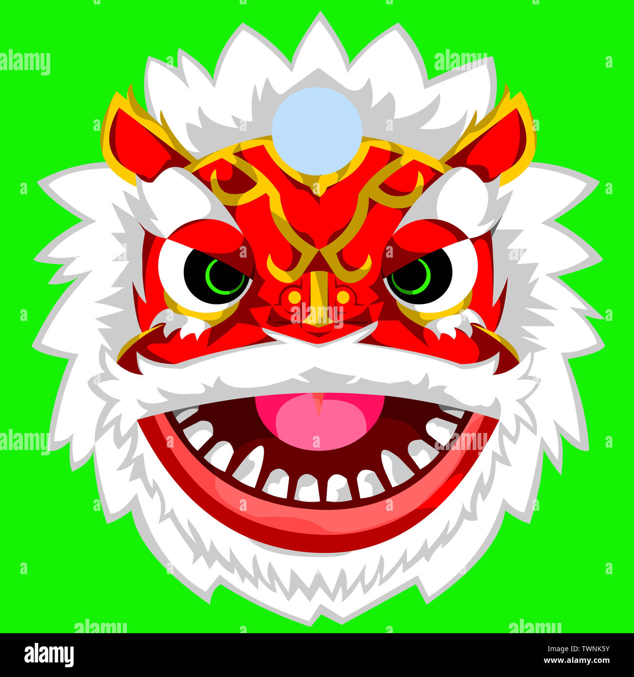 Lion tête de dragon chinois nouvel an fête festival illustration Banque D'Images