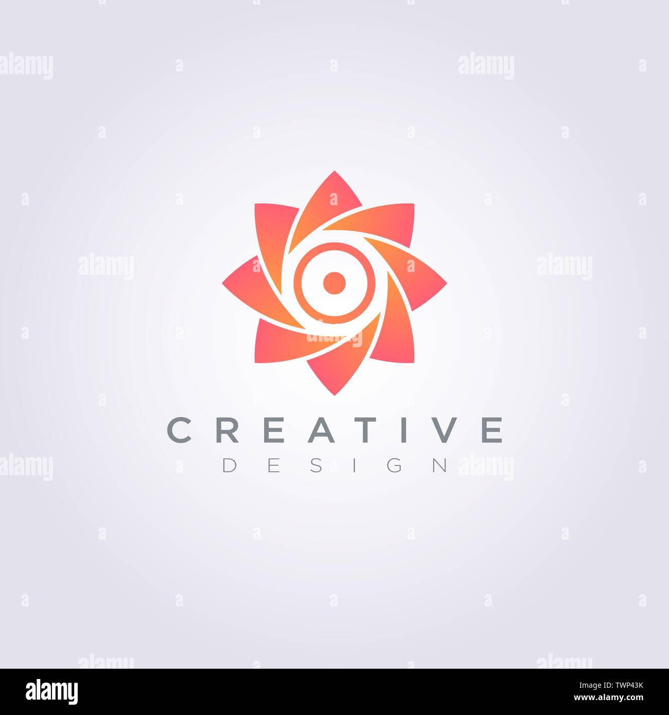 Abstract Flower Circle Design Illustration vectorielle Logo Symbole Clipart Modèle. Illustration de Vecteur