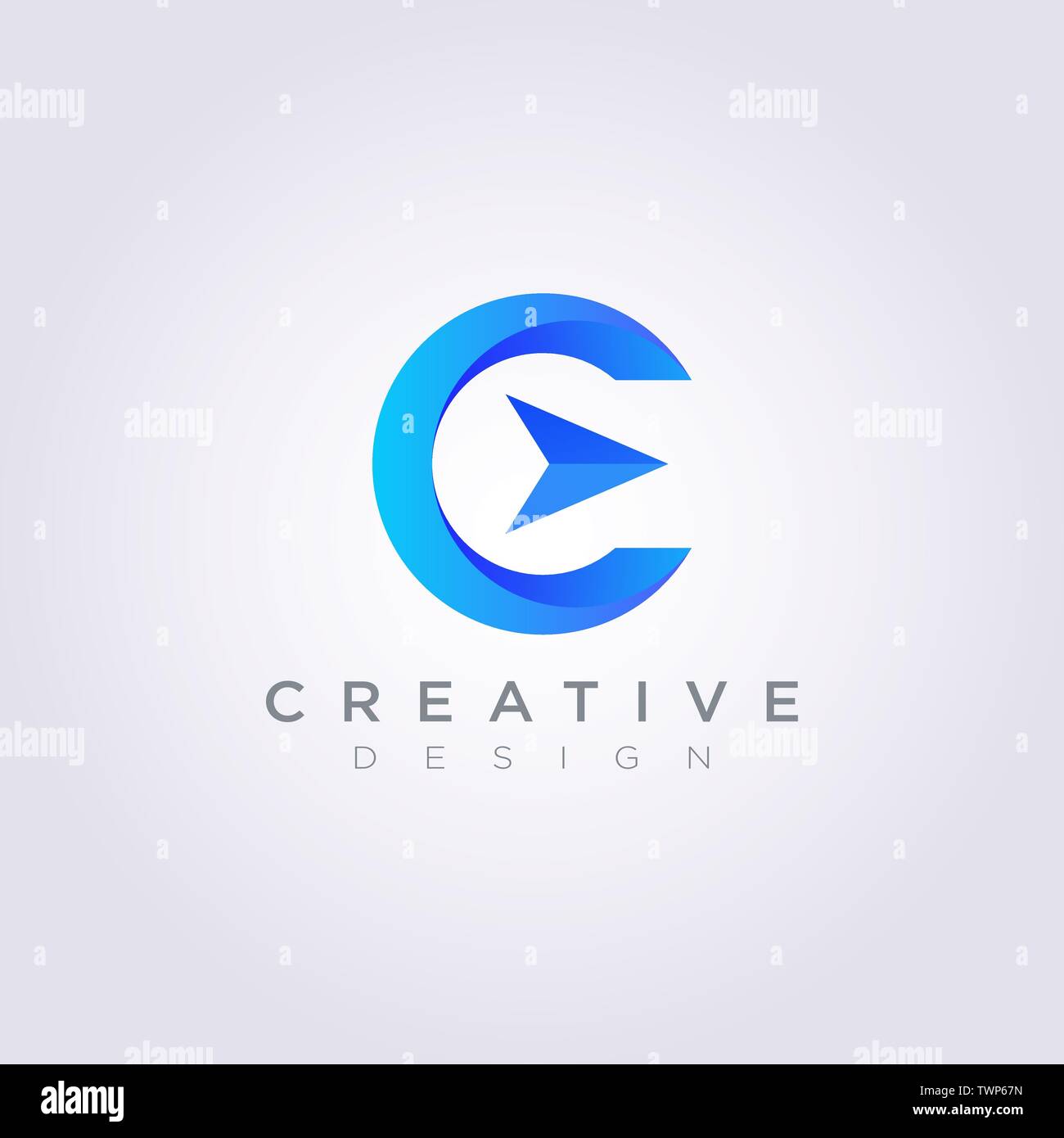 Lettre C Boussole Flèche Clipart Vector Illustration Design Logo Symbole Modèle. Illustration de Vecteur