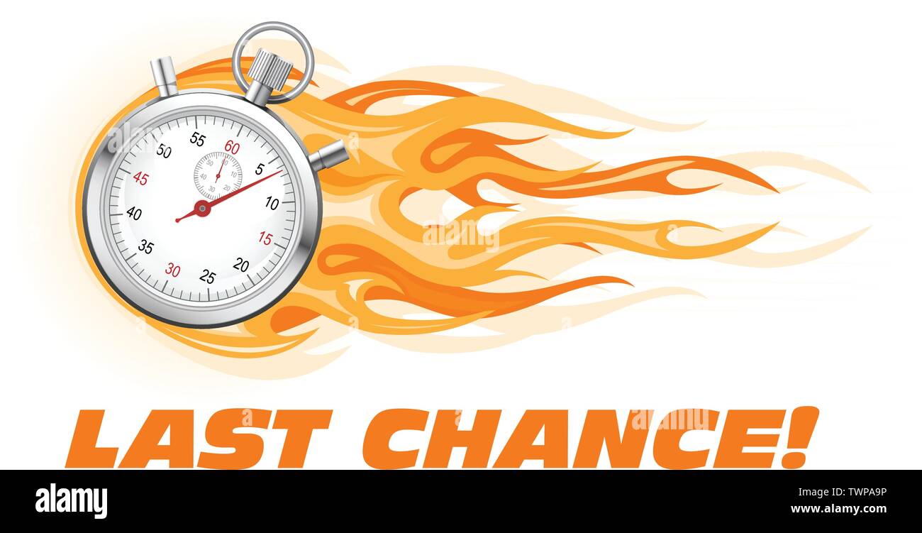 Dernière chance, dépêchez-vous, brûler l'icône chronomètre, concept de l'offre à chaud Illustration de Vecteur