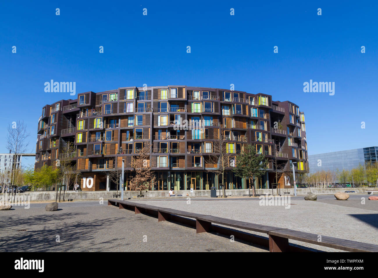 Le bâtiment Tietgen, architecture moderne à Copenhague, conçu comme un bâtiment circulaire pour les étudiants residence Banque D'Images