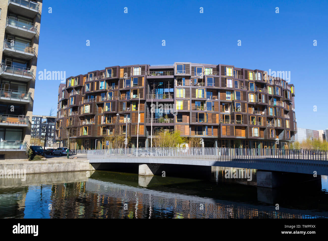 Le bâtiment Tietgen, architecture moderne à Copenhague, conçu comme un bâtiment circulaire pour les étudiants residence Banque D'Images