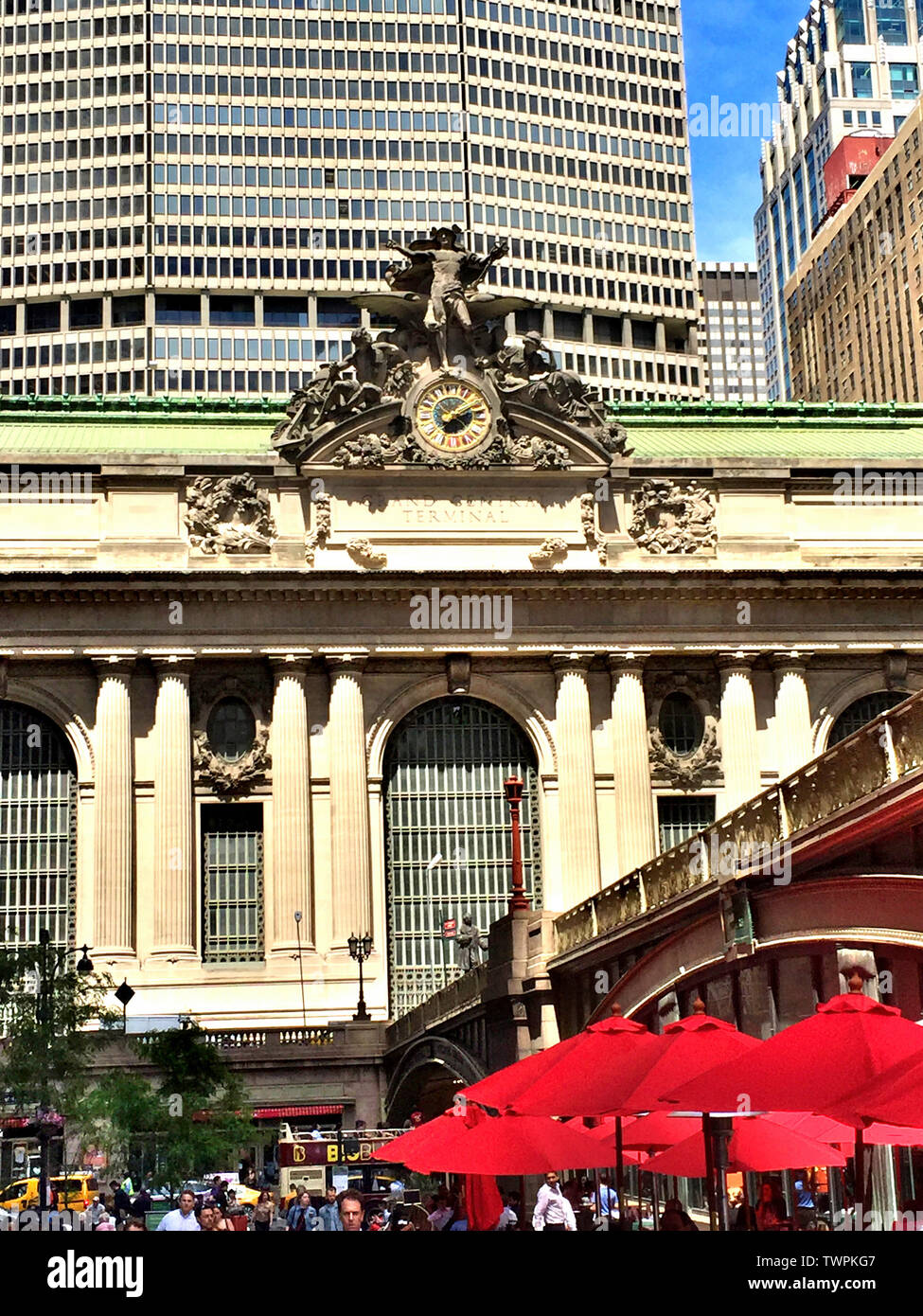 Grand Central Terminal et l'Avenue du Parc Viaduc, Pershing Square, NYC Banque D'Images