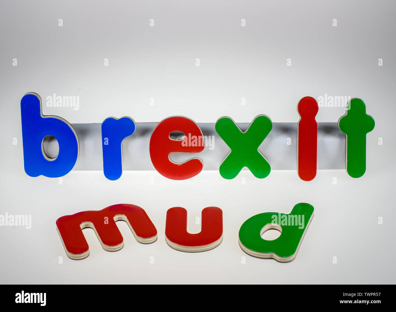 Concept Brexit brexit word et des lettres avec le mot boue Brexit Banque D'Images