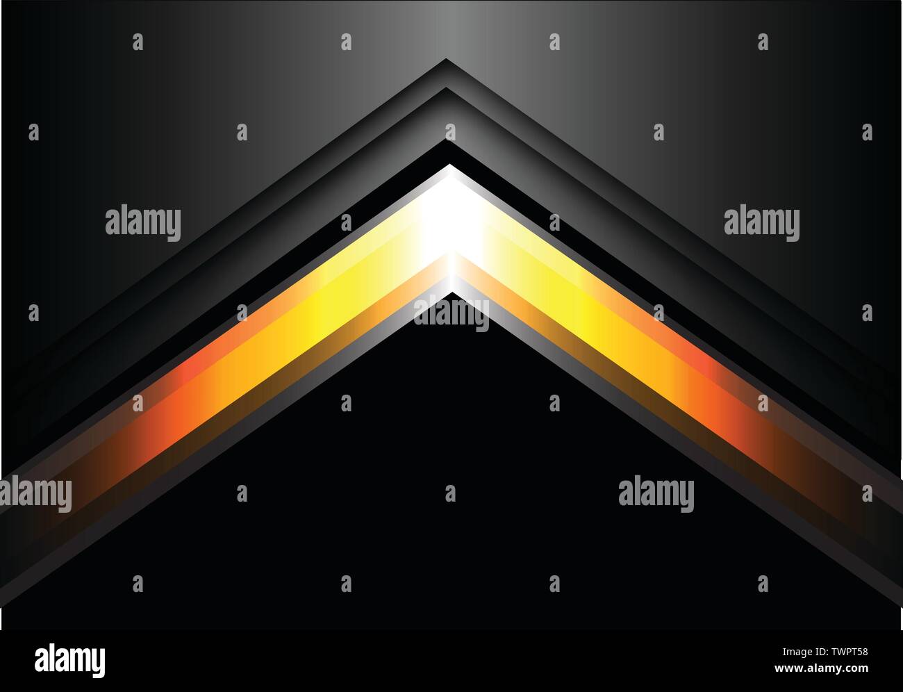 Abstrait or gris clair flèche sur noir design moderne futuriste fond vectoriel illustration. Illustration de Vecteur
