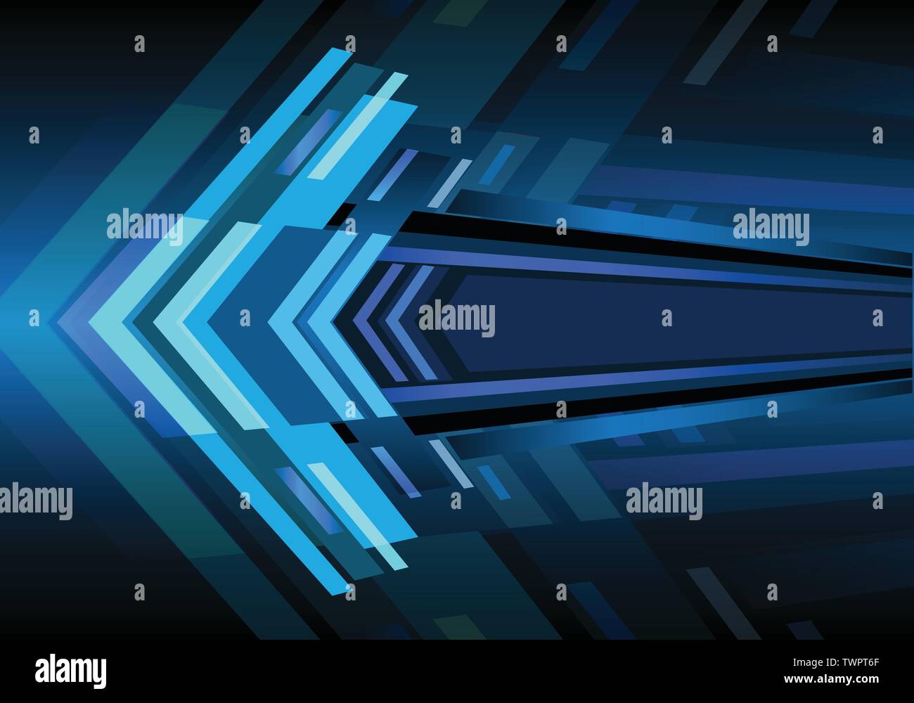 Abstract flèche bleue zoom lumière puissance vitesse moderne design futuristic background vector illustration. Illustration de Vecteur