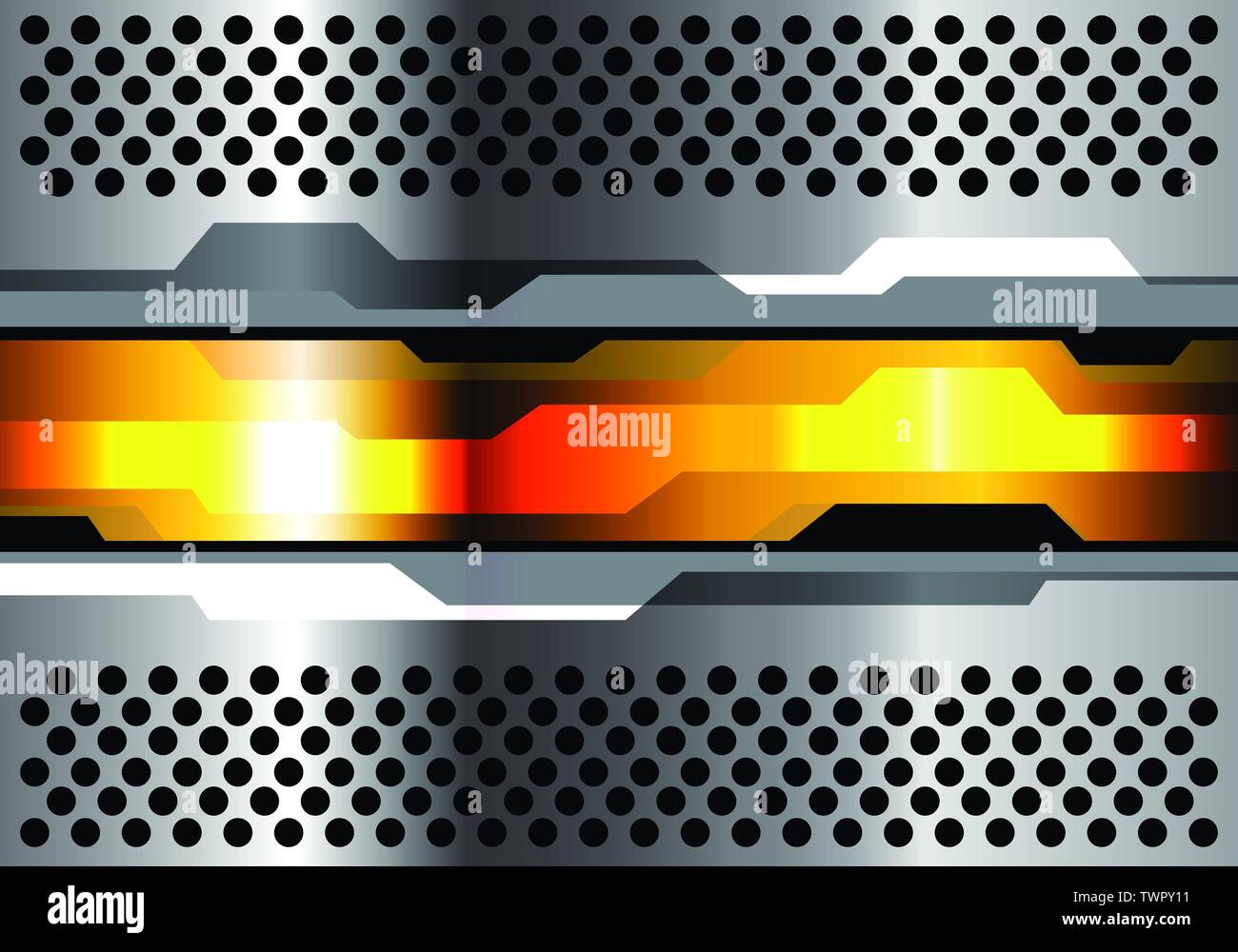 Abstract or métallique polygon bannière sur circle design mesh technologie futuriste moderne d'illustration vectorielle, texture de fond. Illustration de Vecteur