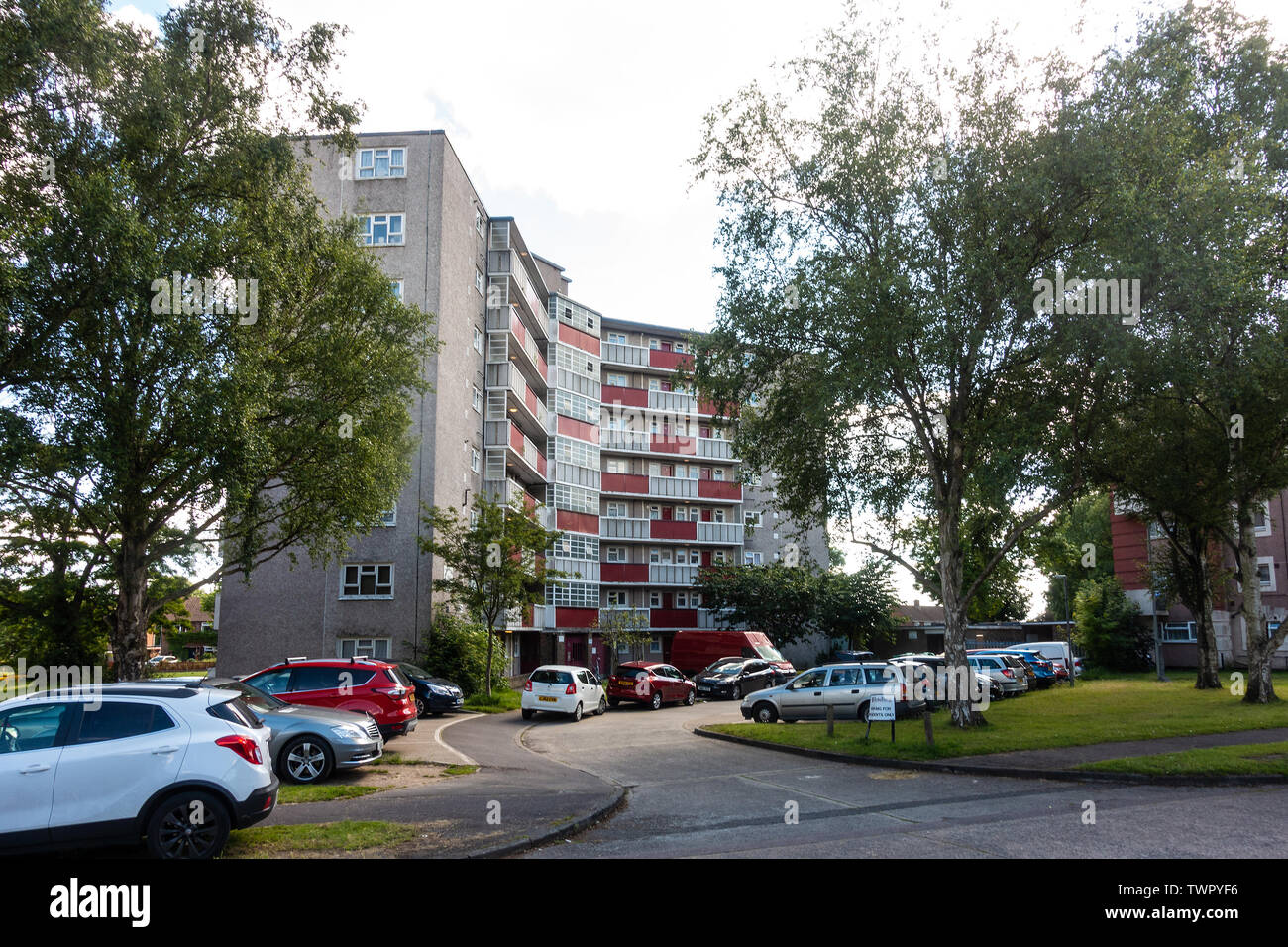 68 Bloc d'appartements sur la route de Grenville à Reading, Berkshire. Banque D'Images