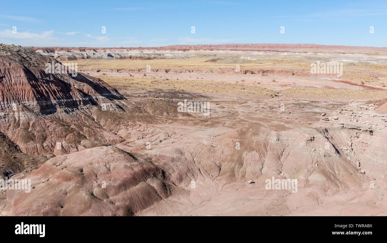 Vue d'hélicoptère de Painted Desert dans le Nord de l'Arizona. (USA) Banque D'Images