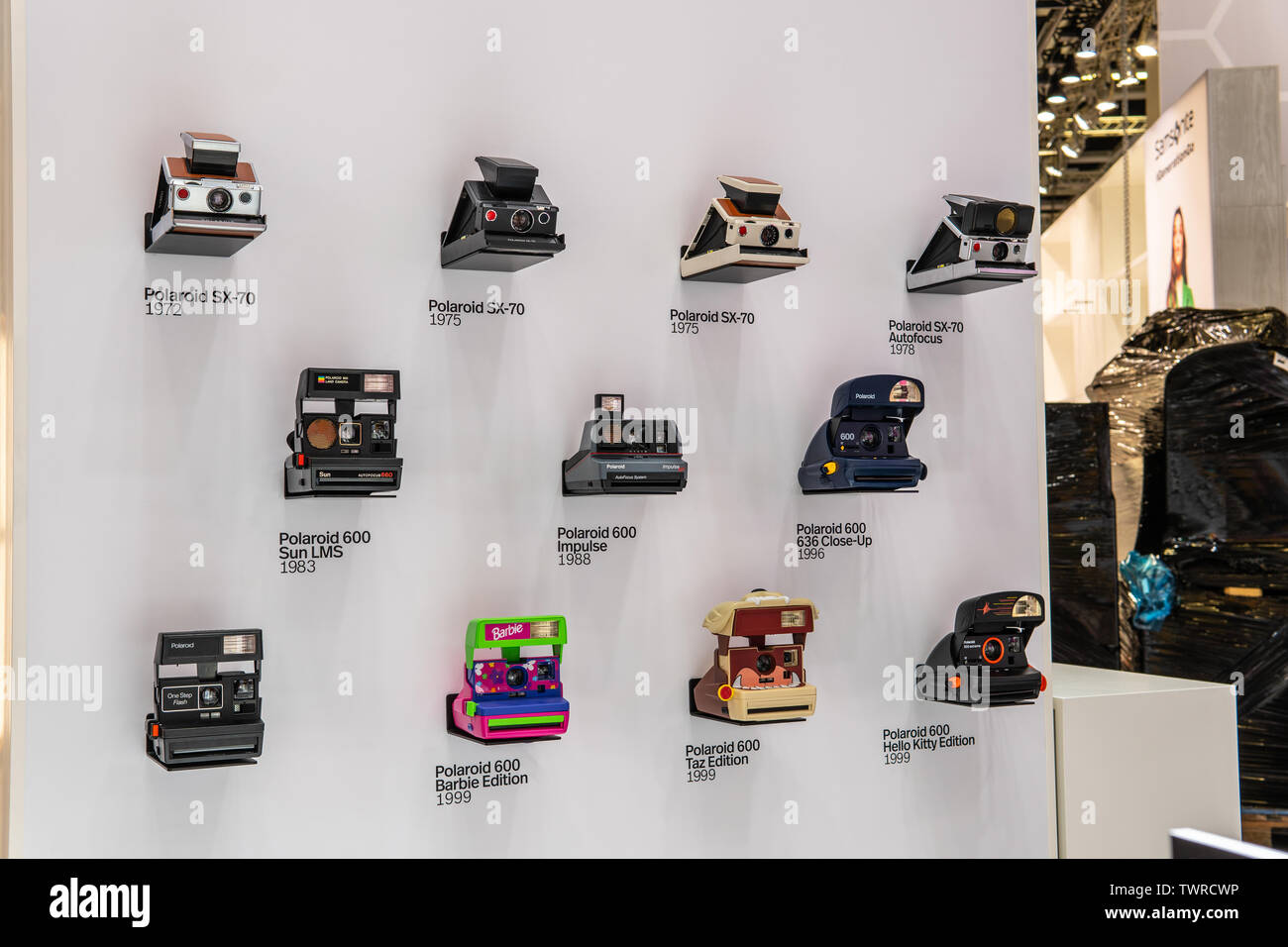 Berlin, Allemagne, 29 août 2018, 600 Polaroid SX-70 appareil photo Instantané Polaroid Appareil photo Impossible à originaux de l'exposition innovations mondiales, 2018 IFA Show Banque D'Images