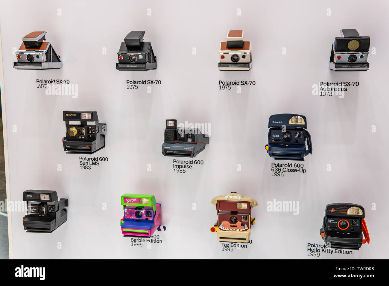 Berlin, Allemagne, 29 août 2018, 600 Polaroid SX-70 appareil photo Instantané Polaroid Appareil photo Impossible à originaux de l'exposition innovations mondiales, 2018 IFA Show Banque D'Images