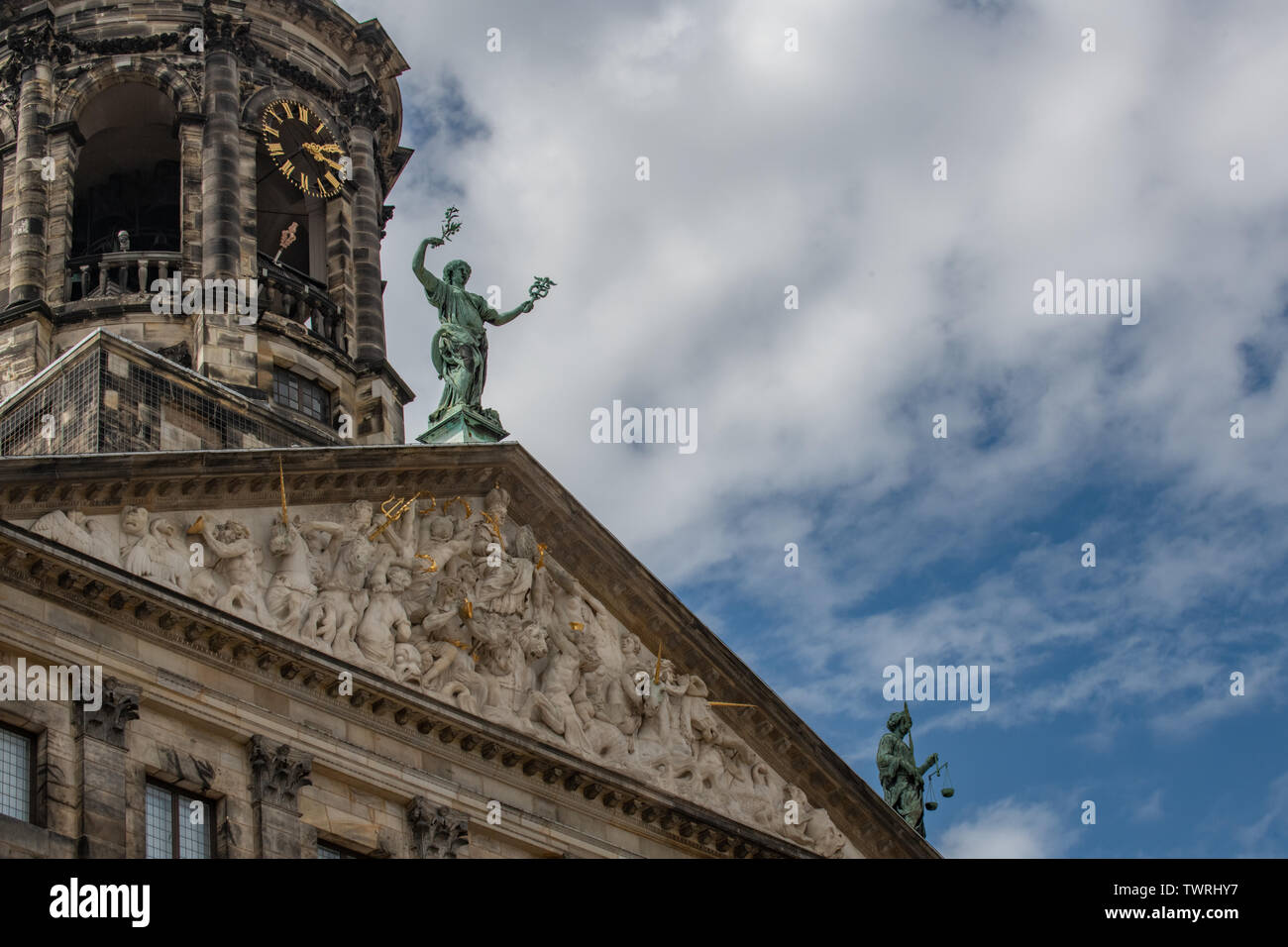 L'extérieur du Palais Royal d'Amsterdam Pays-Bas Banque D'Images
