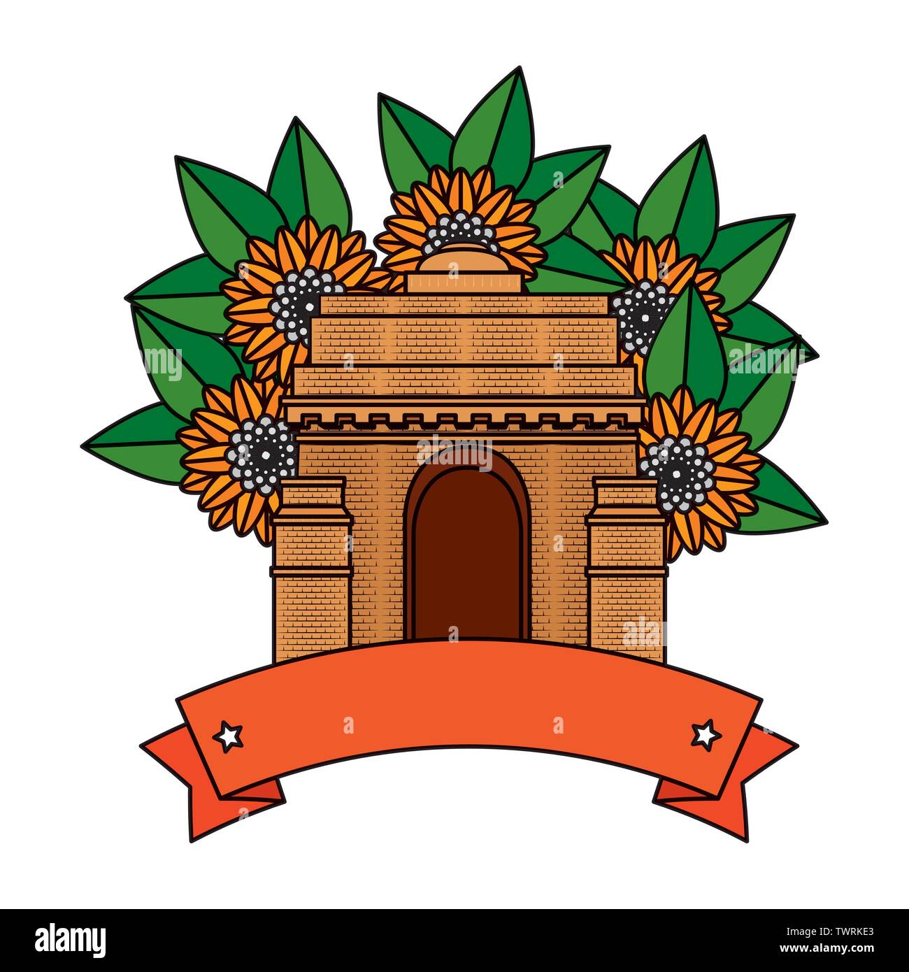 Indian gate arch avec œillets Illustration de Vecteur