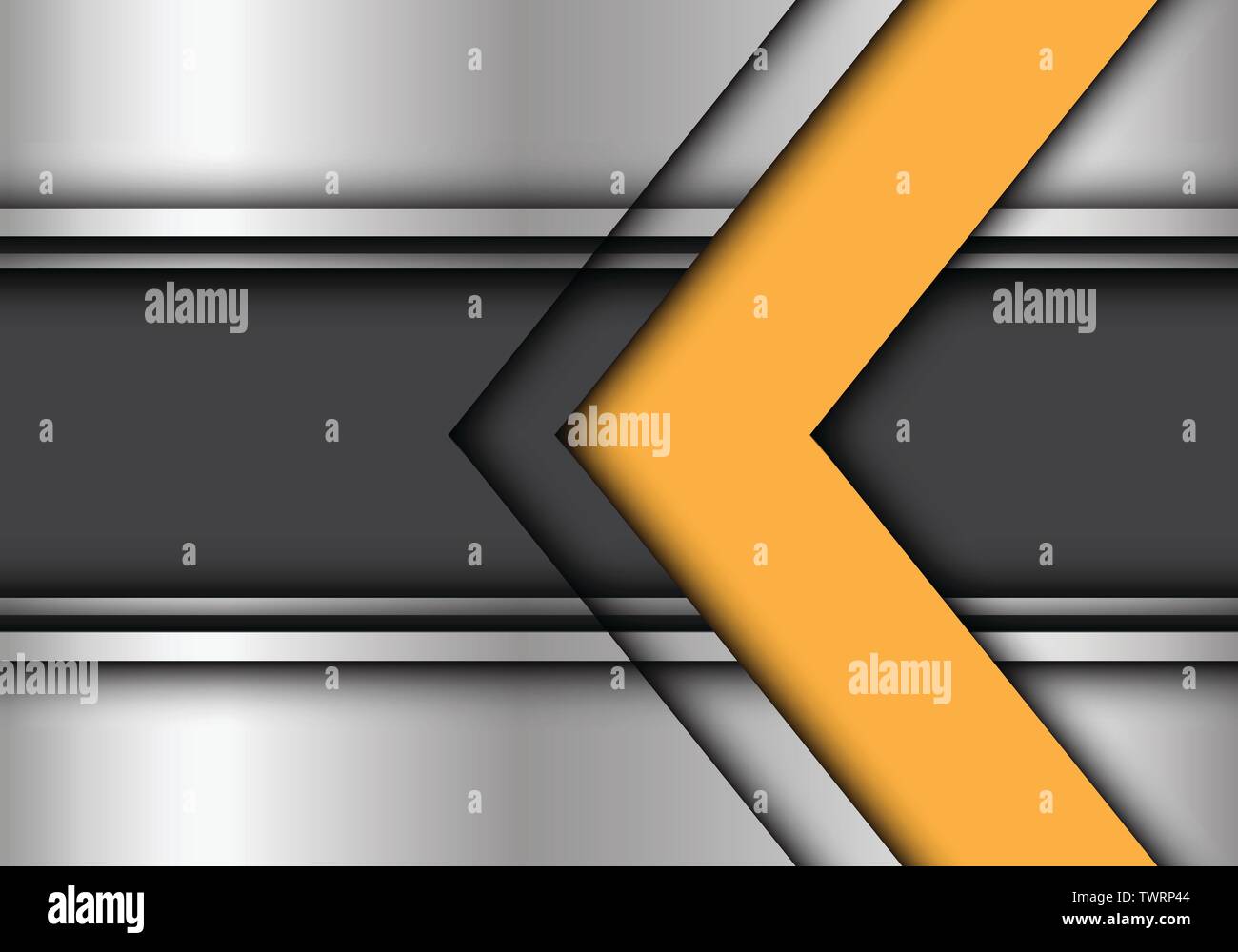 Abstract flèche jaune de ligne grise metal moderne design futuristic background vector illustration. Illustration de Vecteur