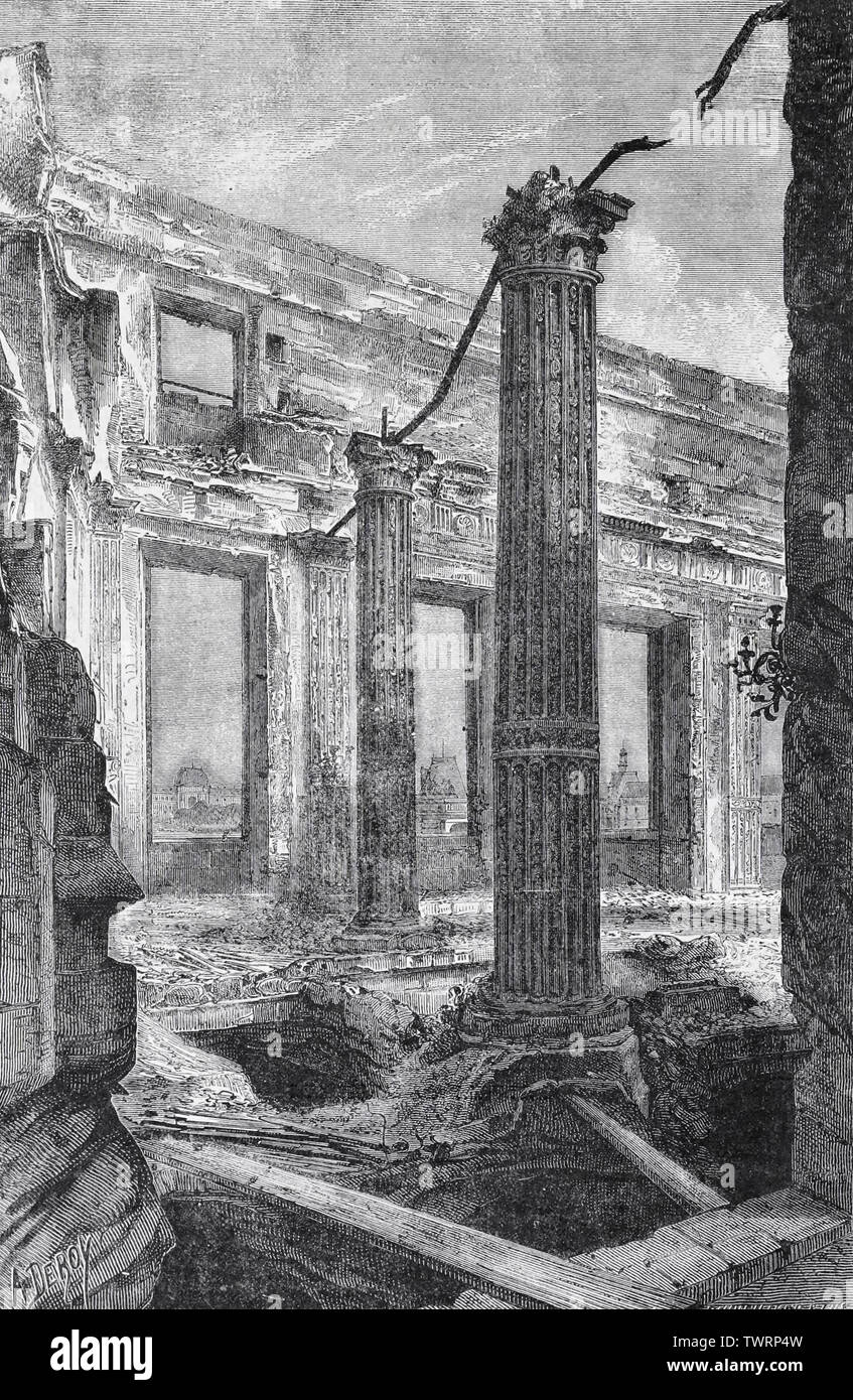 La salle de bal au Jardin des Tuileries après la Commune de Paris, 1871 Banque D'Images