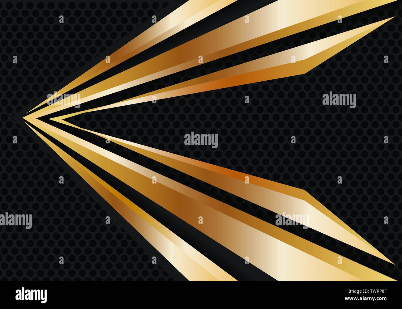 Flèche d'or abstrait sur vitesse cercle gris foncé moderne design mesh futuristic background vector illustration. Illustration de Vecteur