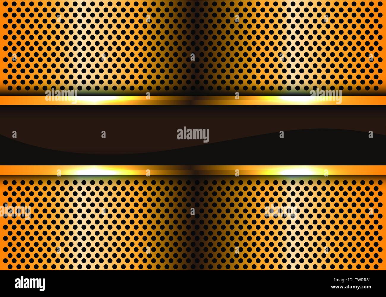 Abstract brown gold line bannière sur circle design maille luxe moderne futuristic background vector illustration. Illustration de Vecteur