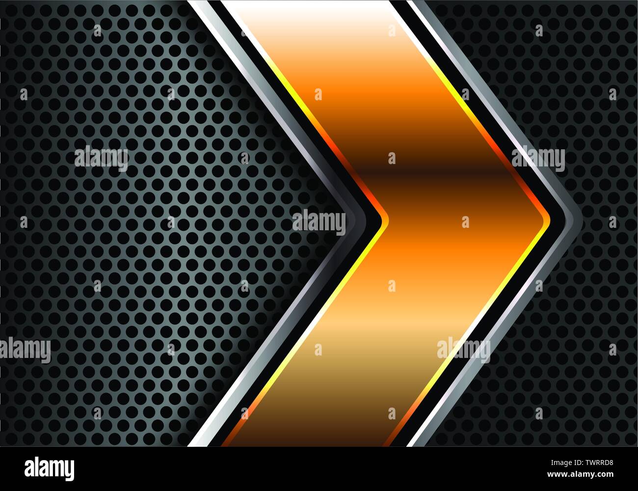 Abstract or argent line flèche sur le cercle de métal gris moderne design maille luxe futuriste vector illustration d'arrière-plan. Illustration de Vecteur