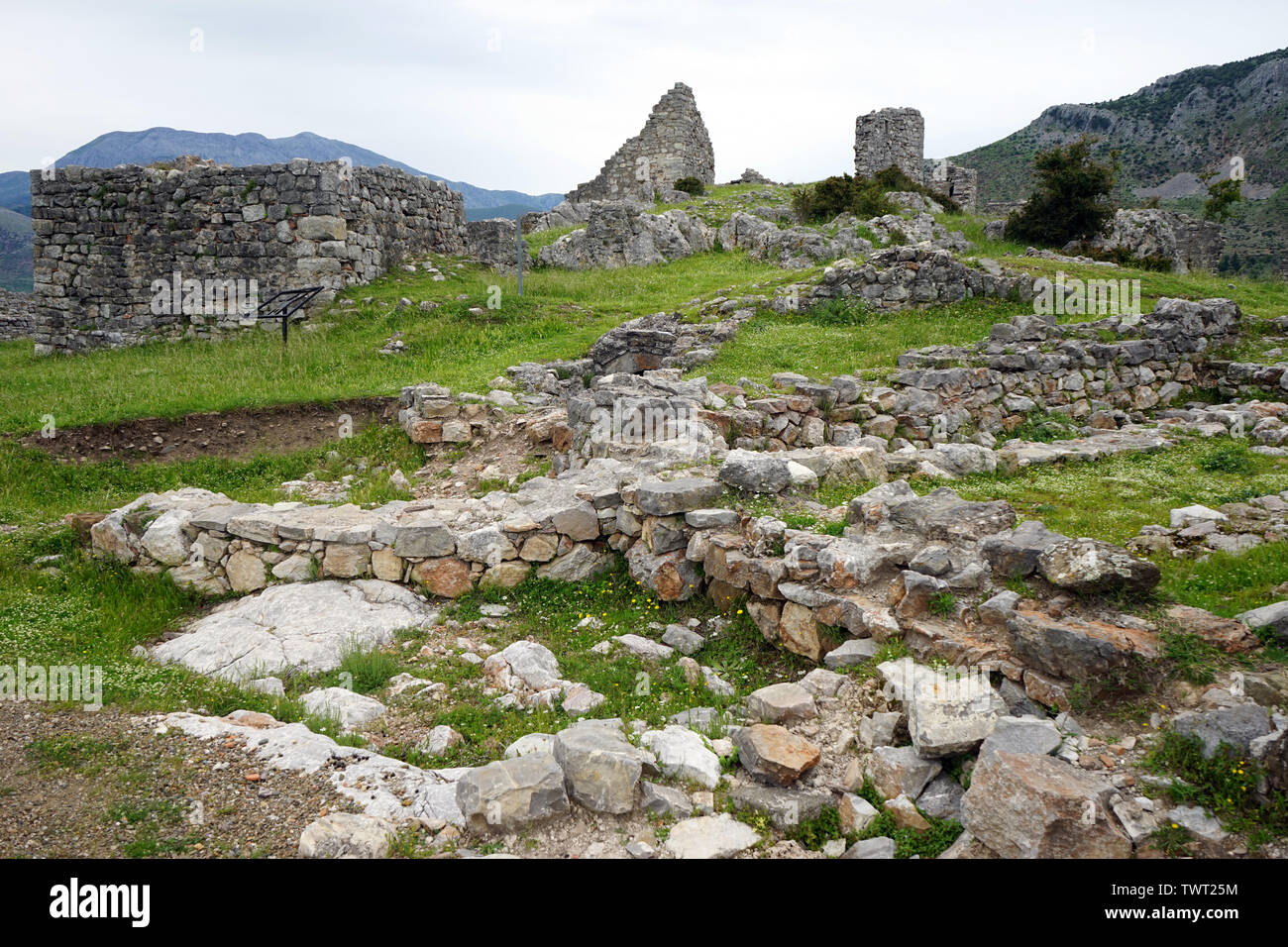 LEZHE, ALBANIE - CIRCA MAI 2019 Les ruines dans la vieille forteresse Banque D'Images